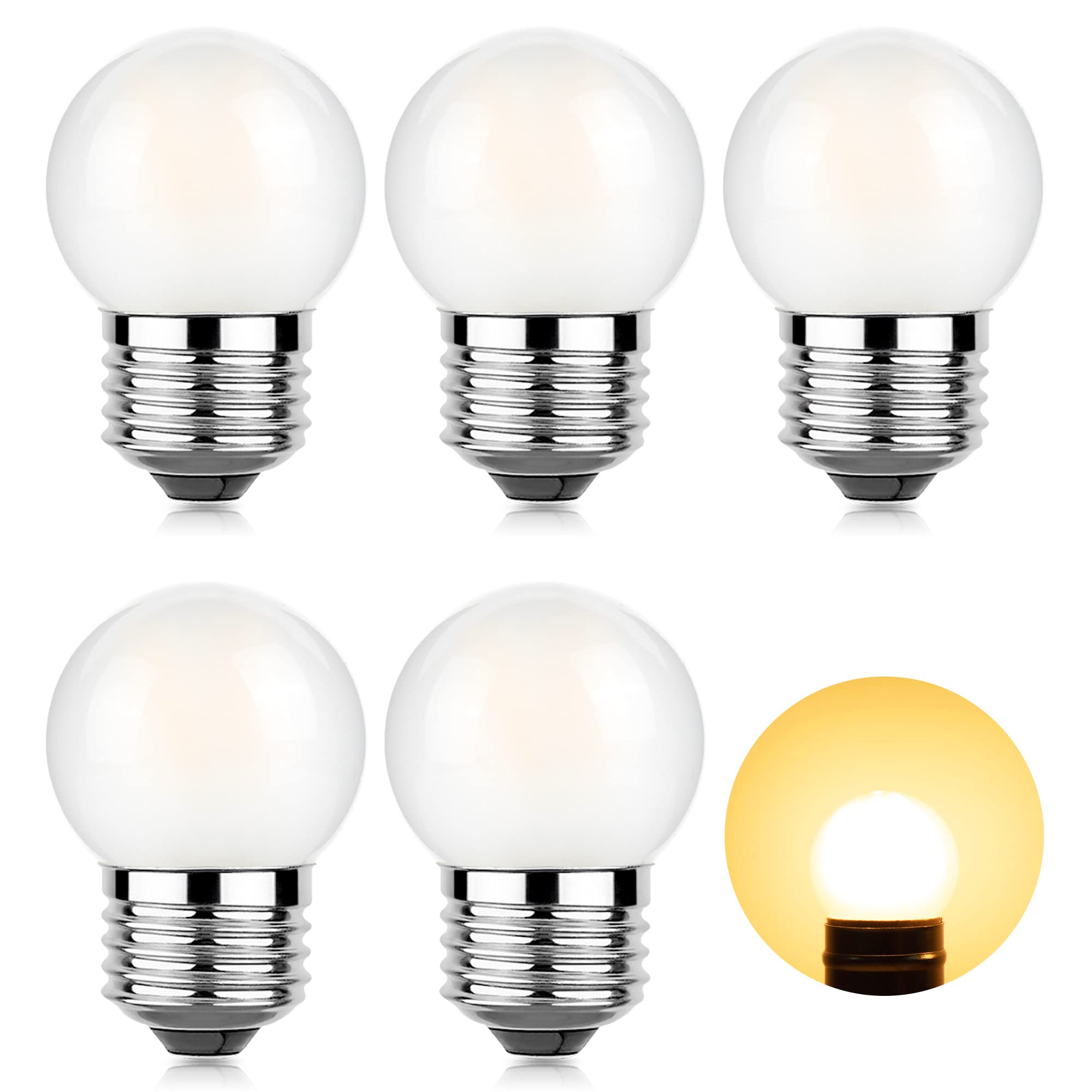 Sphoon Dimmable LED Bulb G40 3W 25W Equivalent E26 Frosted Warm White 2700K Pack of 6