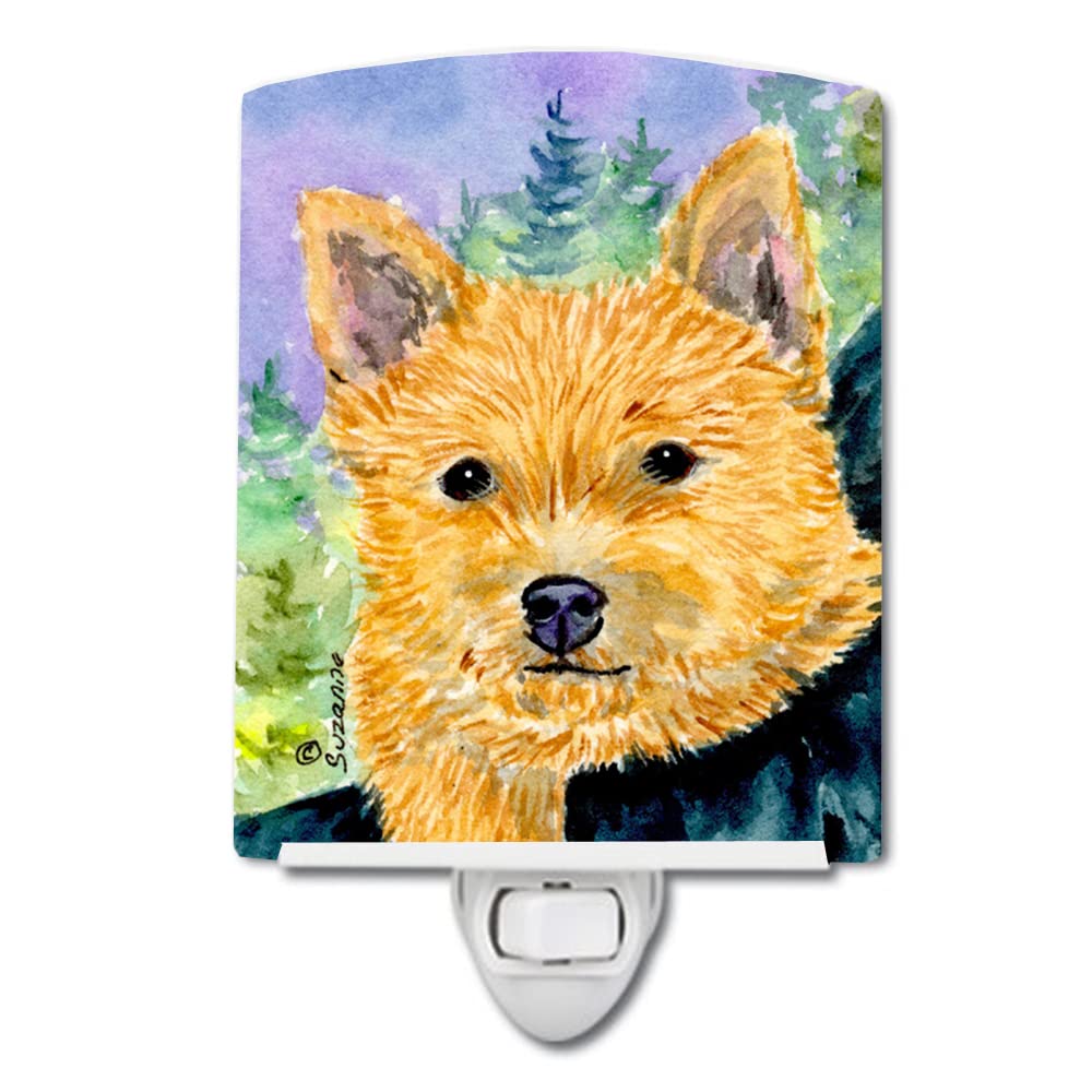 Caroline'S Treasures Ss8905Cnl Norwich Terrier Ceramic Night Light Compact, Ul-Certified, Ideal For Bedroom, Bathroom, Nursery, Hallway, Kitchen, 6X4X3, Multicolor