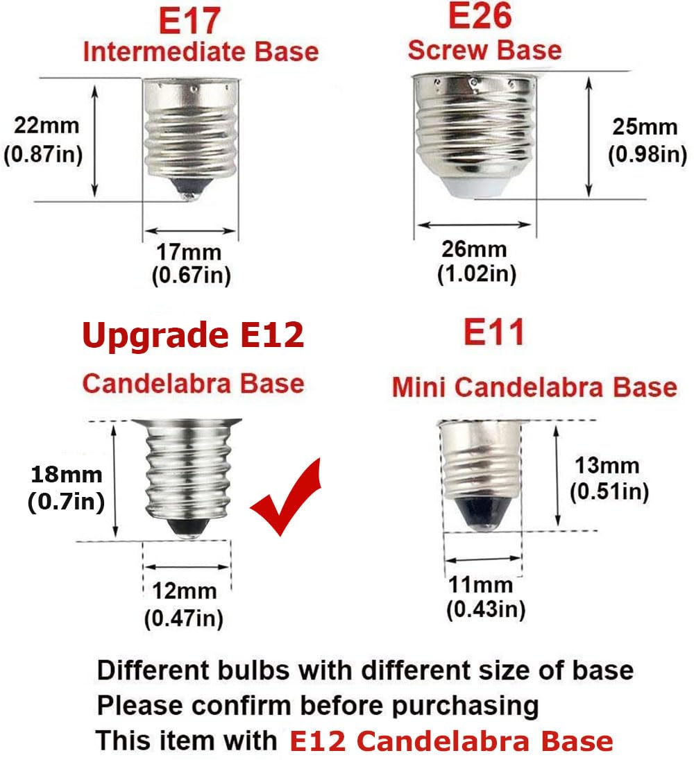 Greeogin T6 E12 10W Led Candle Bulbs,6000K Daylight,1200Lm E12 Led Candelabra Bulbs C7 For Ceiling Fan Chandelier Pendant Lighti