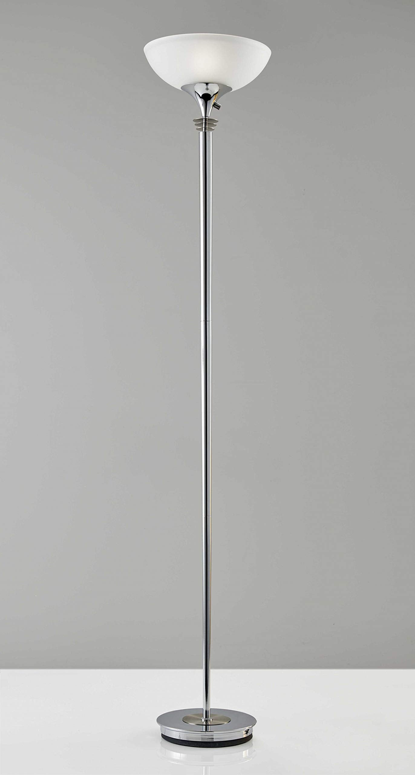 HomeRoots Lighting 14 X 14 X 71.5 Chrome Metal 300W Torchiere