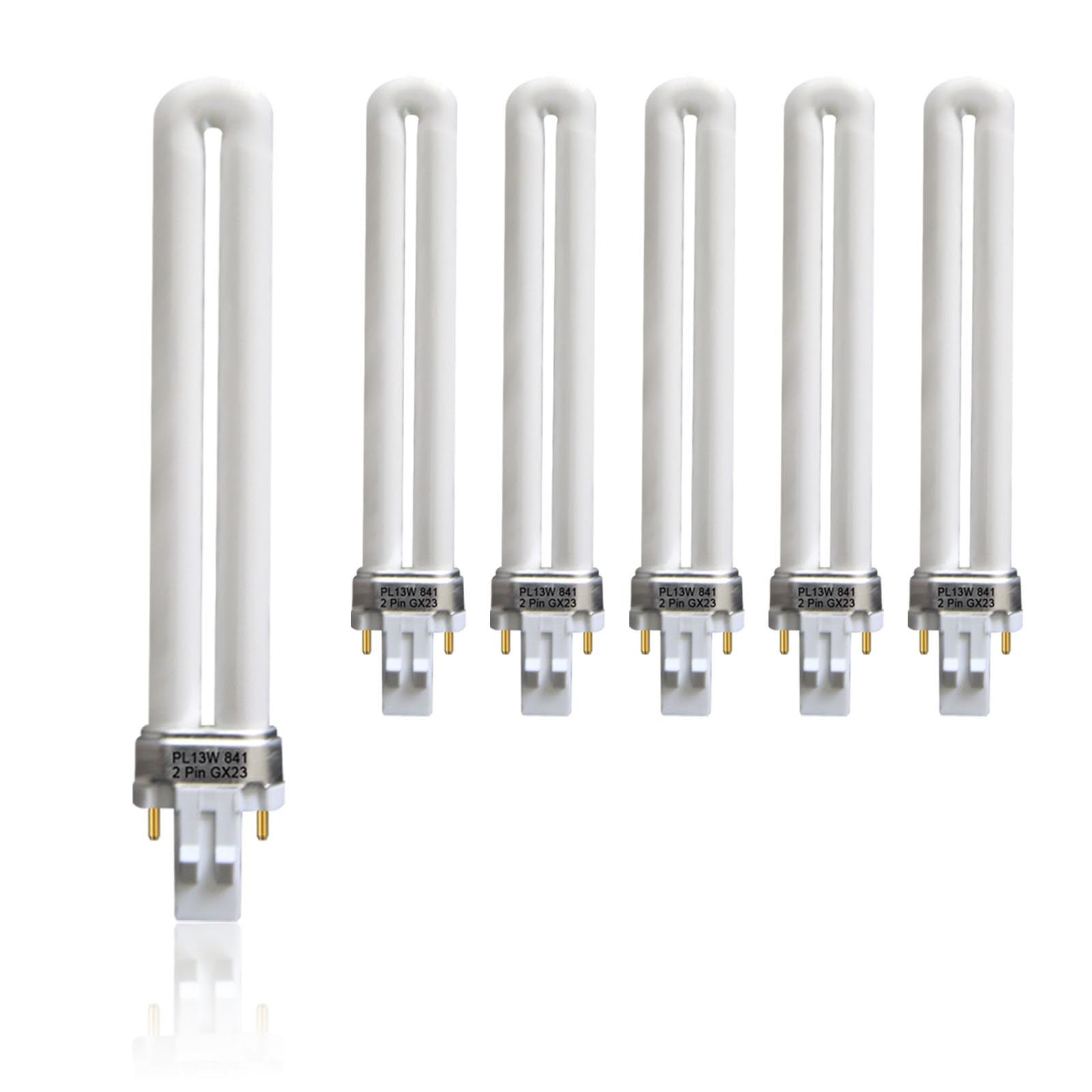(6 Pack) 13 Watt Single Tube 2 Pin GX23 Base,PL-13W GX23 4100K Compact Fluorescent Light Bulb, Replaces Philips PLS13W41, Sylvan