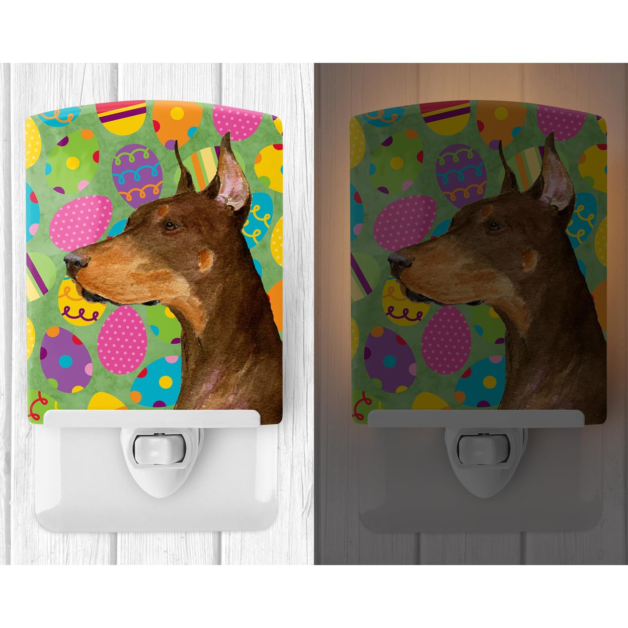 Carolines Treasures Ceramic Night Light, Doberman Design, UL-Certified, 6x4x3 inches, Multicolor, Model SS4813CNL