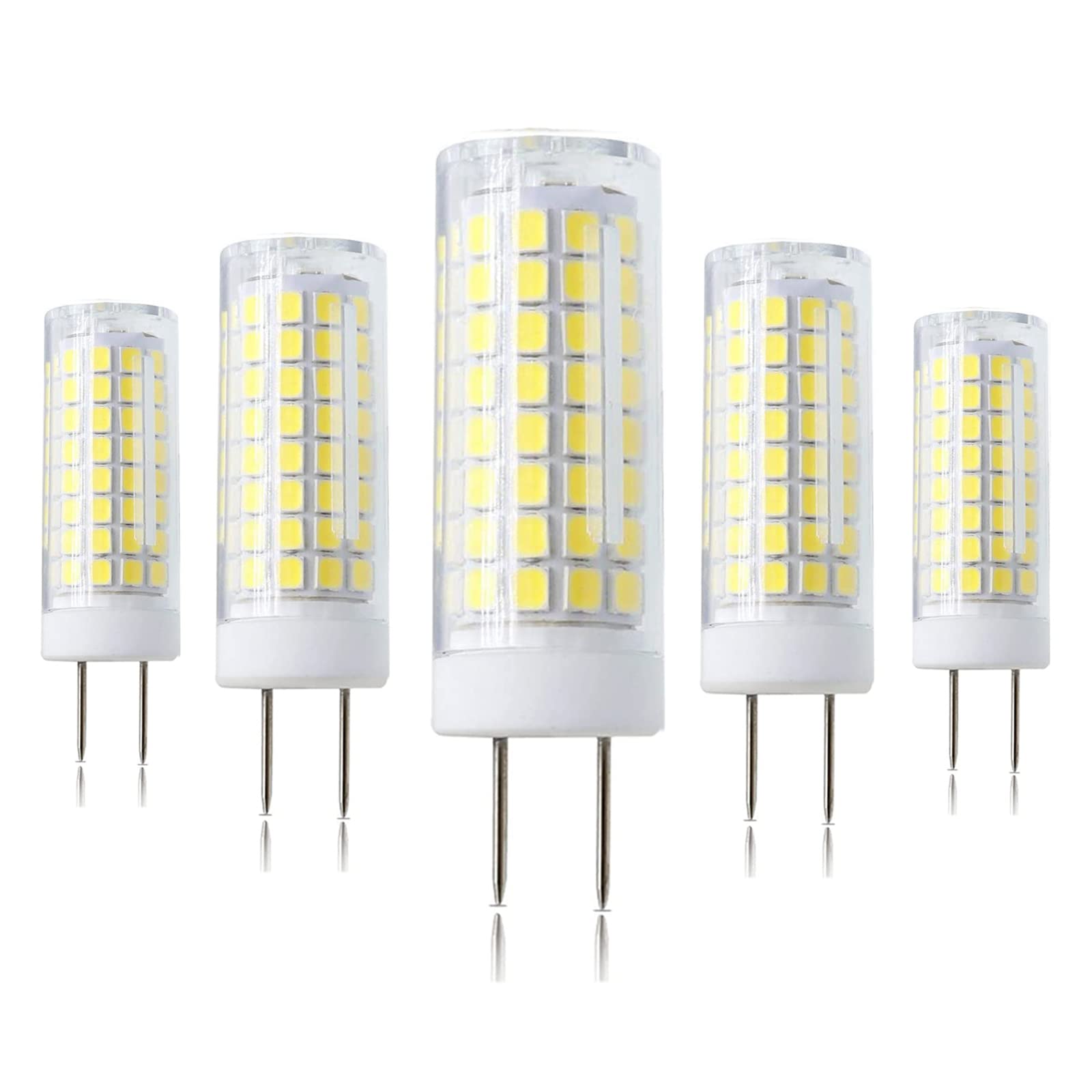Zssxoled G8 Led Bulb Dimmable 7W Equivalent 75W-80W G8 Halogen Bulb  Gy8.6/G8 Bi-Pin Base Light Bulb 120V For Under Cabinet Light  Under Counter Kitchen Lighting White 6000K 5 Pack