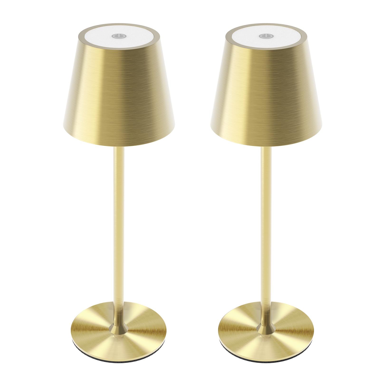 Maksone LED Cordless Table Lamp, Rechargeable 6600mWh, 3000K Dimming, IP54 Waterproof, Gold, Model USH2405-WT2PCSWW