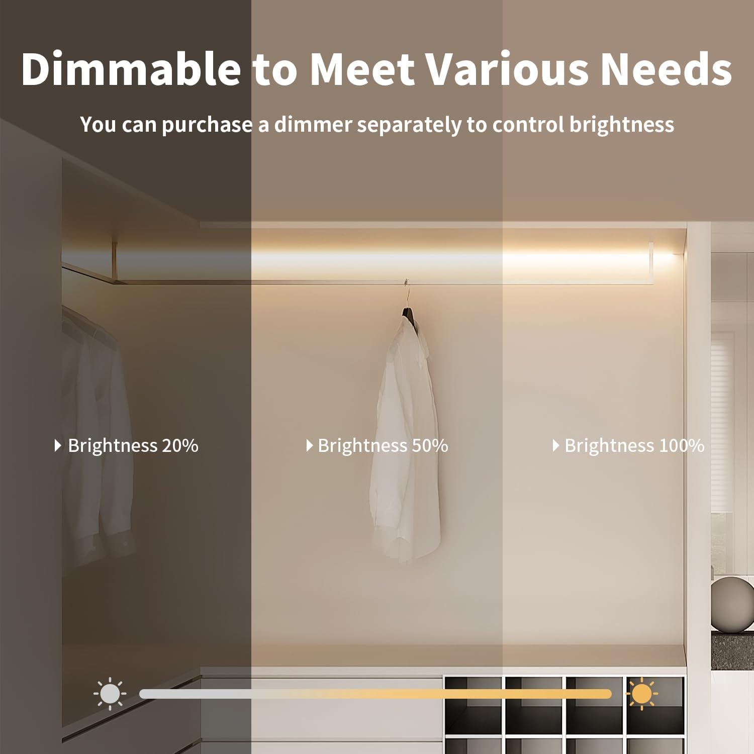 iNextStation 12V LED Strip Lights, 16.4FT Warm White, Waterproof, Dimmable, Cuttable, Flexible Silicone Neon Rope Light