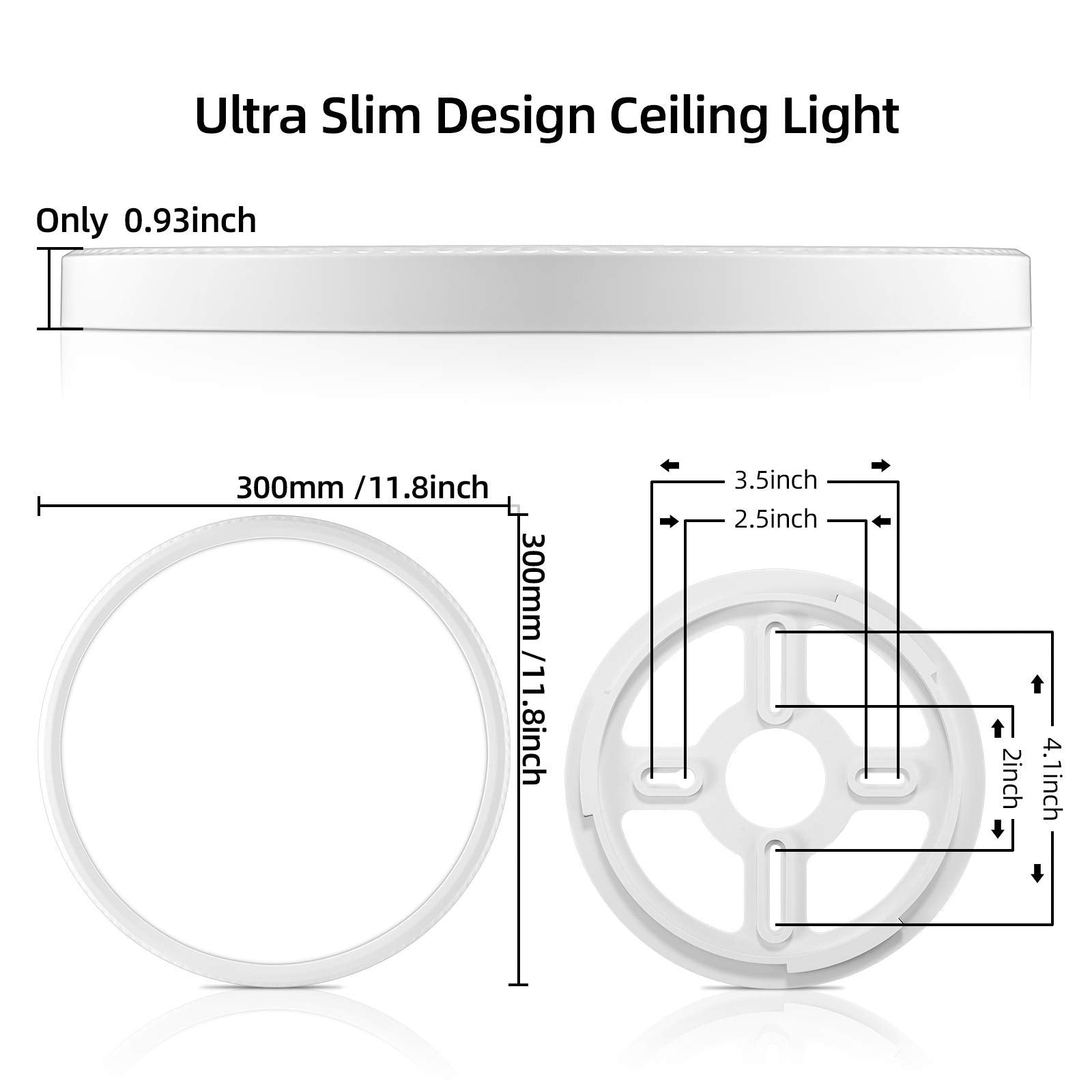 Modern 2 Pack Dimmable Led Flush Mount Ceiling Light,12Inch 28W High Bright 3100Lm, Smart App Control, Super Slim Ceiling Light,