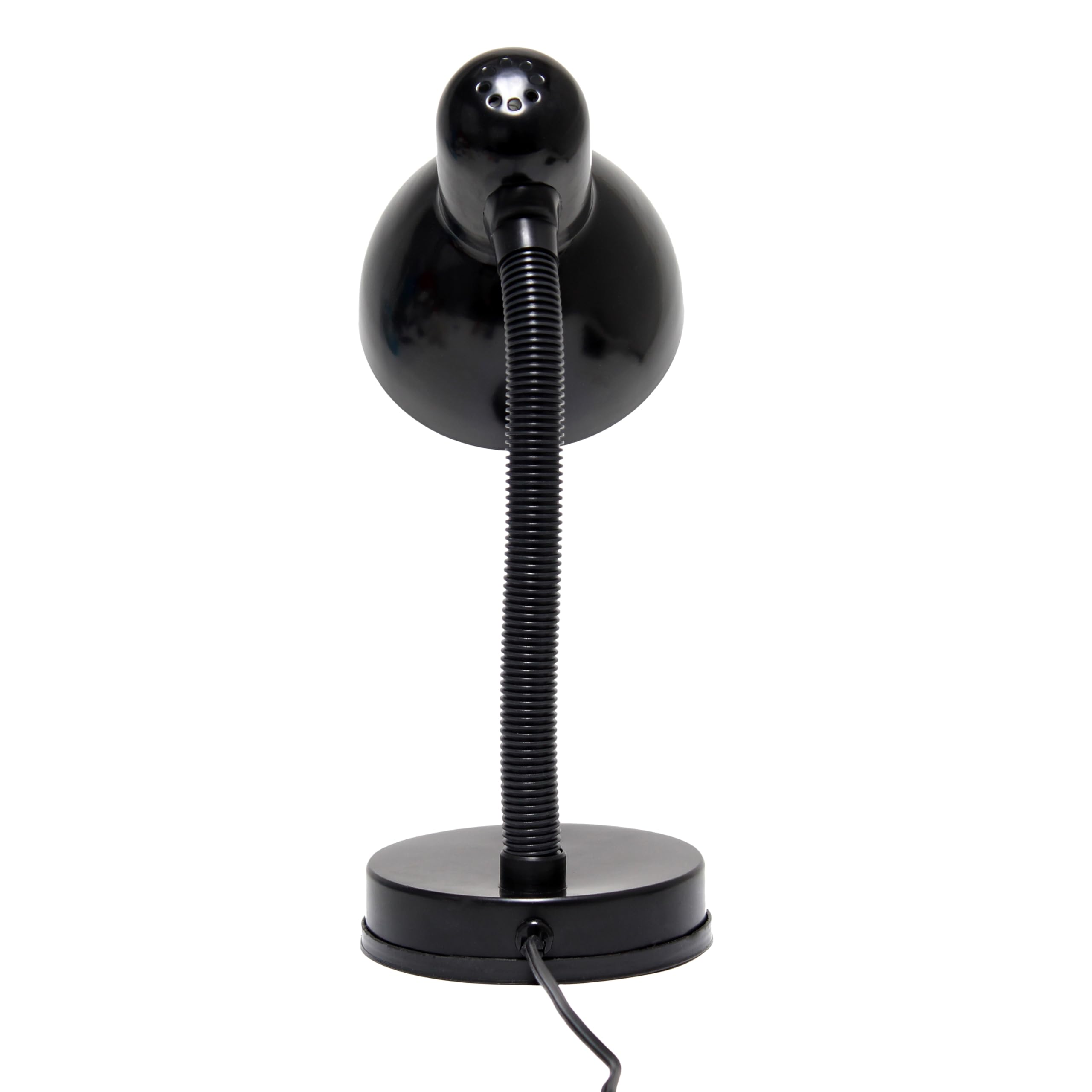 Simple Designs Ld1003-Blk-Lb 14.25'' Basic Metal Desk Lamp With Flexible Hose Neck For Office, Living Room, Bedroom, College Dor