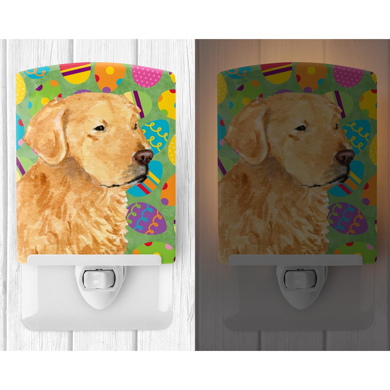 Carolines Treasures Ceramic Night Light, Golden Retriever Design, UL-Certified, 6x4x3in, Multicolor, Model SS4821CNL