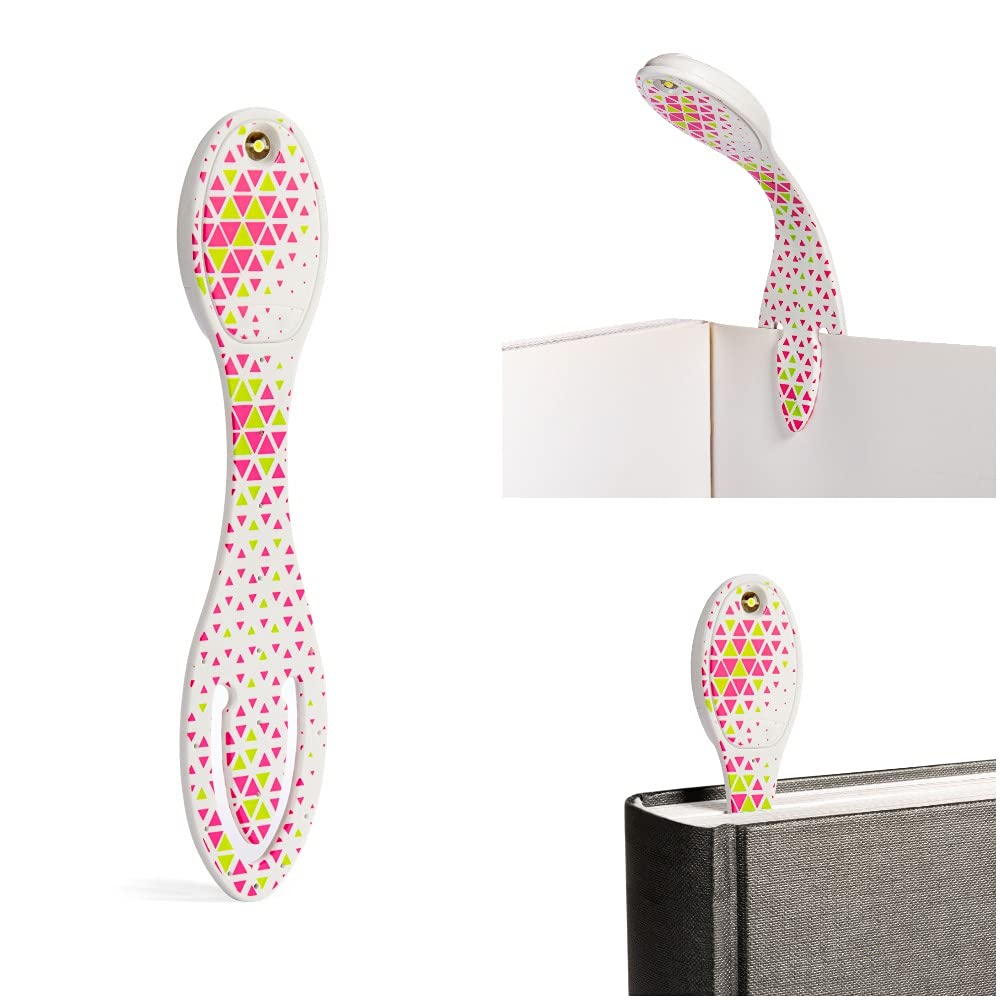 Flexilight Reading Light | 2 in 1 Bookmark Book Light | LED Clip On Reading Lamp | Children and Adult Book Torch for Reading in Bed | Book Accessories | Gift Idea Readers, Book Lovers (Green Diamonds)