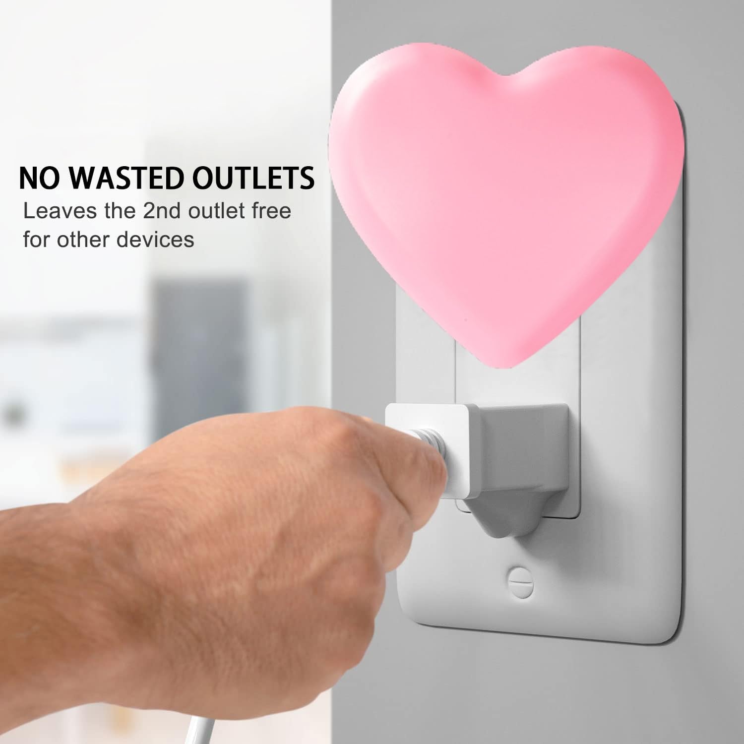INZU LED Night Light for Kids, Auto Dusk to Dawn Sensor, 2Pack Pink, Acrylonitrile Butadiene Styrene, Model 0001