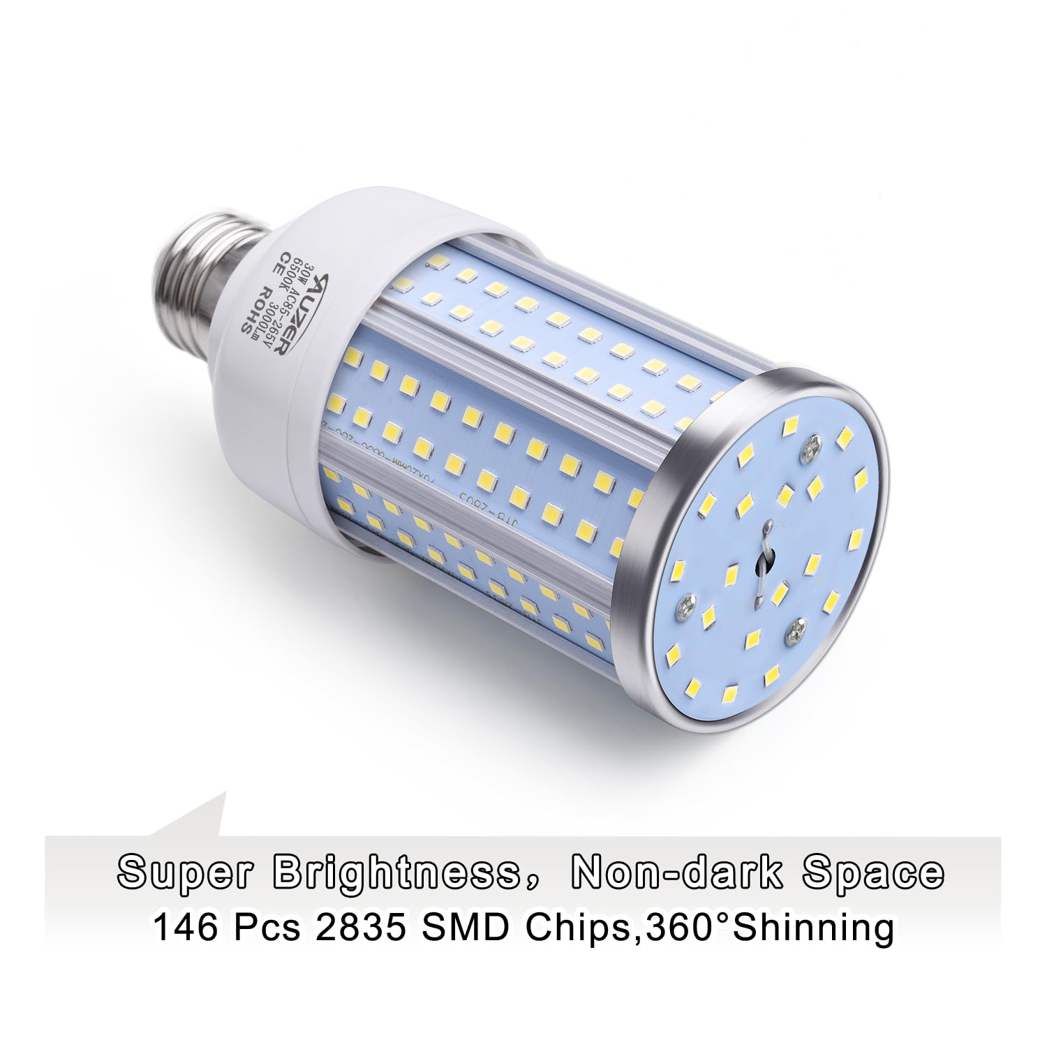 Auzer 30W (200W Equivalent), Daylight, E26 Standard Base, Led Corn Light Bulb | 2-Pack