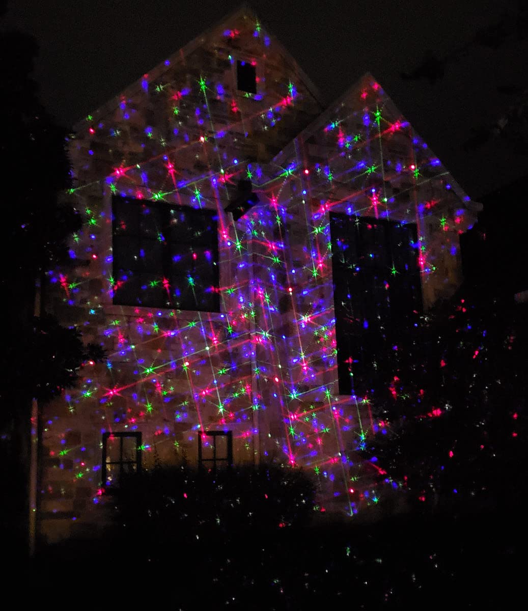LedMAll RGB Outdoor Laser Lights - Motion Pattern Firefly, 18 Patterns, RF Remote Control, Black Aluminum, Model X-37P