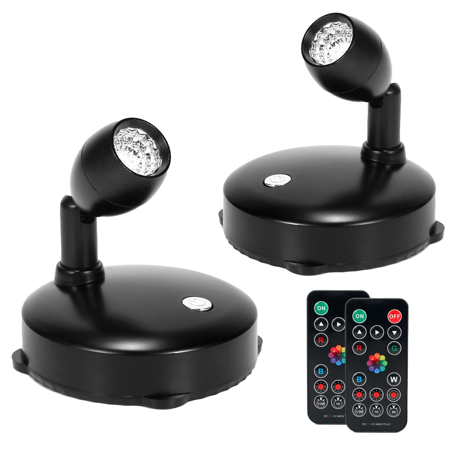 cordless grow light for plants KANESIKI Wireless Spotlight Battery Operated, RGB Up Lights Indoor with Remote and Timer, LED Puck Lights, Dimmable Acce