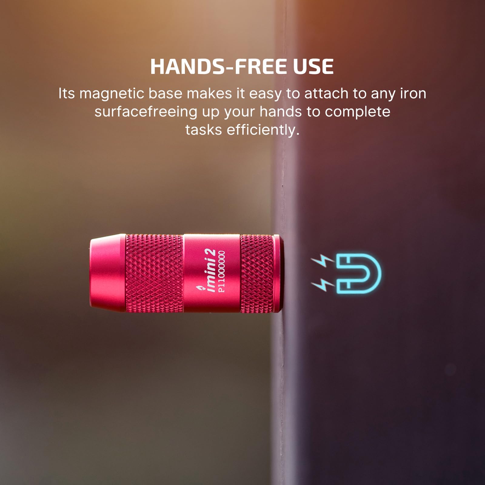 OLIGHT IMINI 2 EDC Rechargeable Keychain Flashlight, 50 Lumens, Aluminum, 1 Pack, Passionate Red, Model IMINI2-PRD-300000