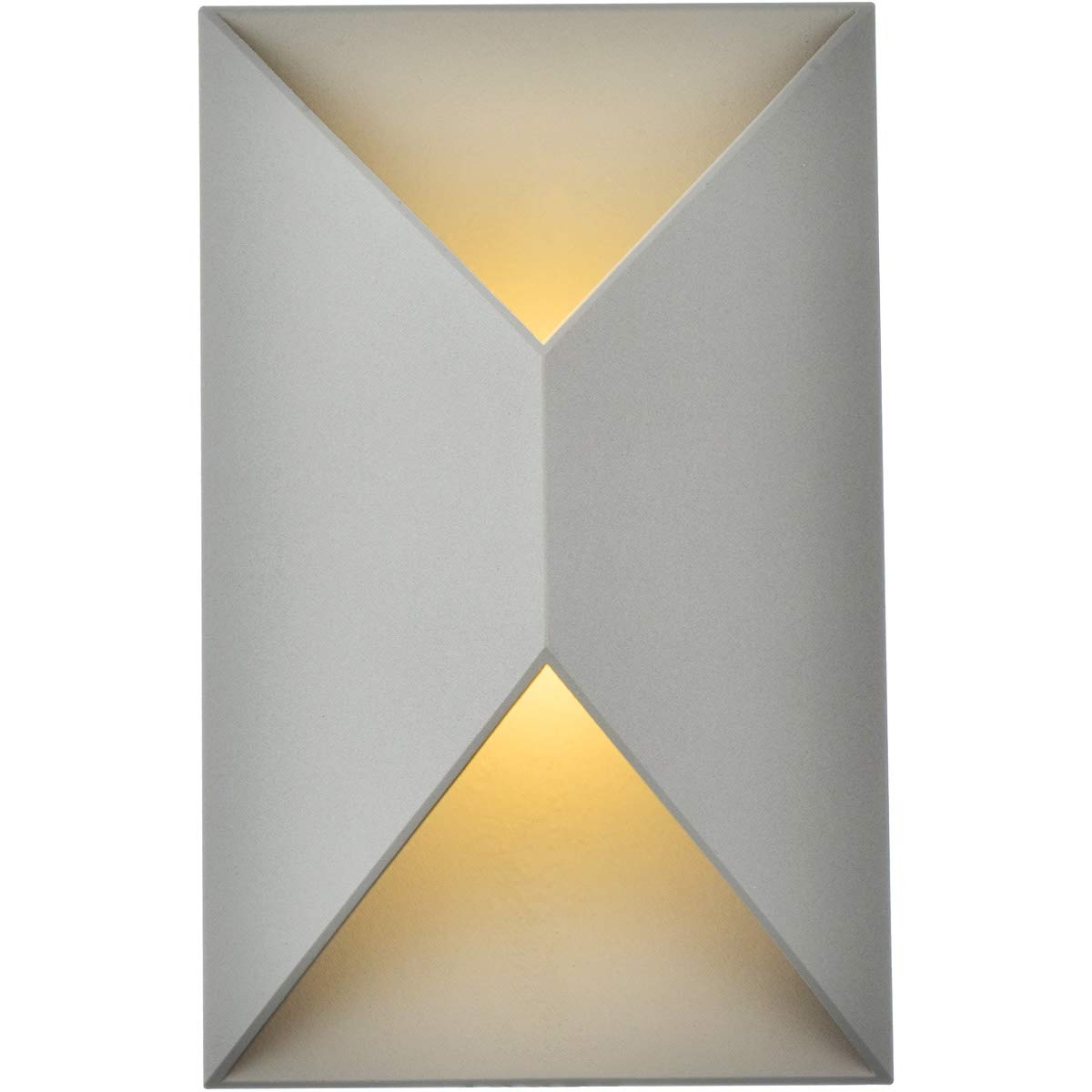Living District Modern Wall Sconce LED Light, Metal, 7inL x 4.25inW x 11inH, Silver, Model LDOD4022S