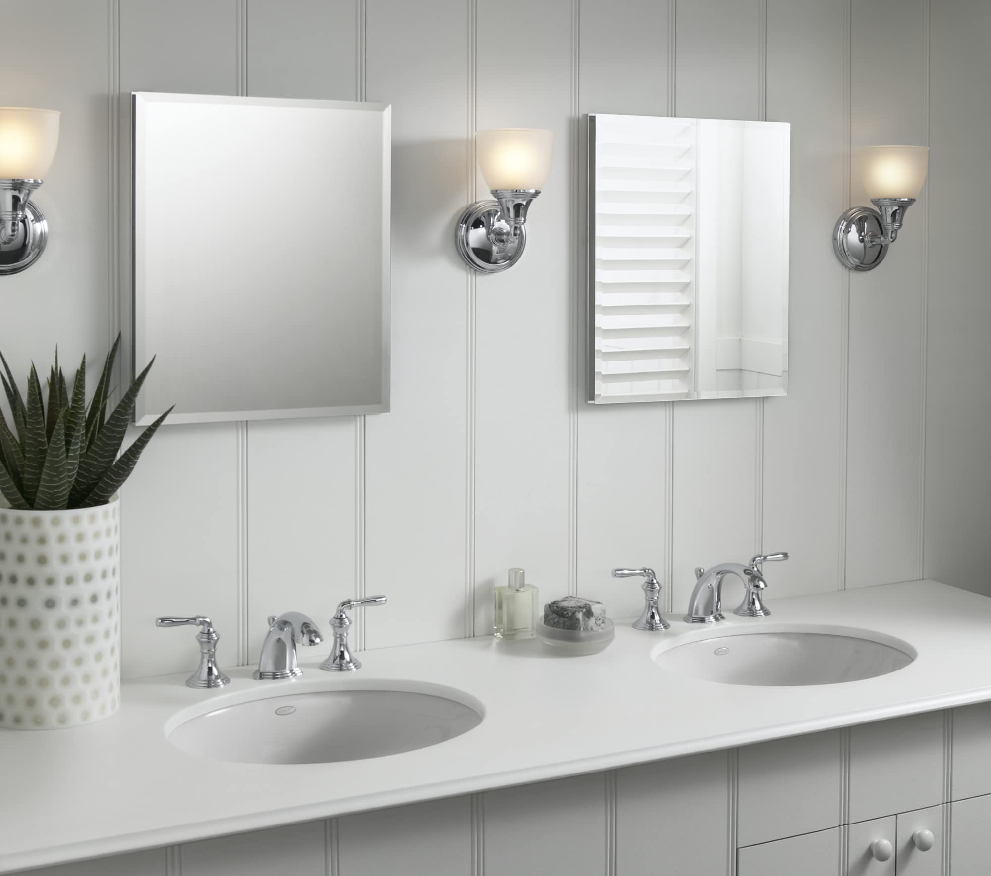 KOHLER Devonshire Bathroom Vanity Light Fixture, 1 Light, Metal, Polished Chrome with Brass Trim, Model 10570-CPL