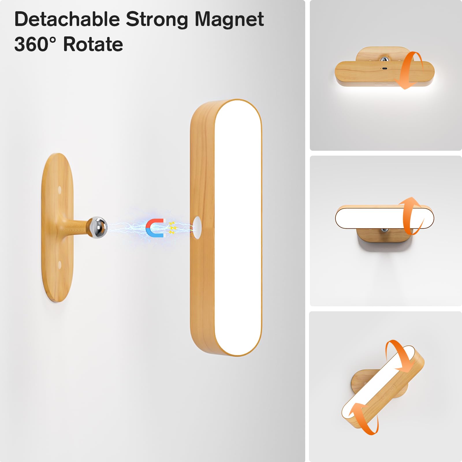 Hensam Battery Operated Wall Sconces, Wireless Led Wall Sconce Set Of Two For Bedroom, Rechargeable Wall Lights For Picture, 5 M