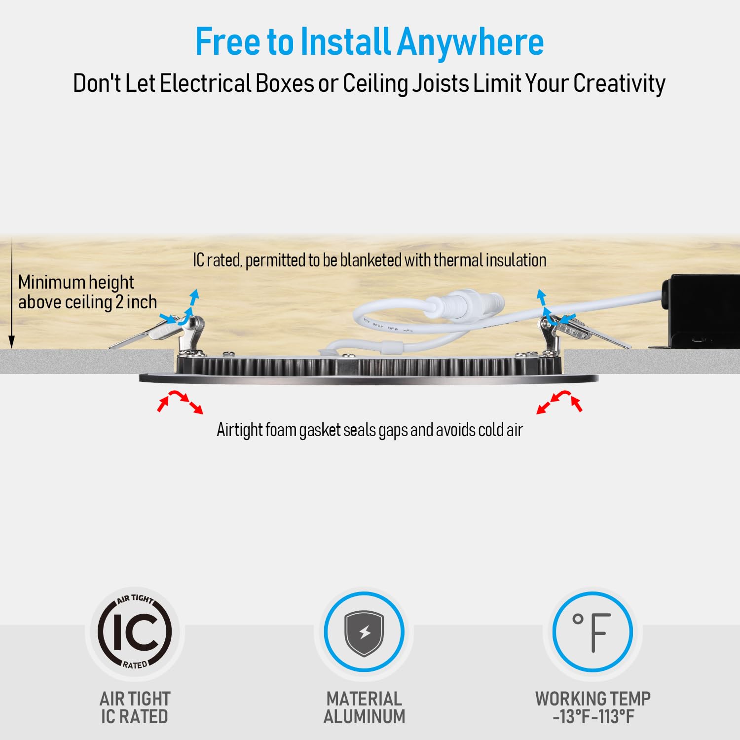 Torchstar E-Lite Series 6 Inch Slim Recessed Lighting With J-Box, 13.5W Ultra-Thin Led Recessed Light, Dimmable Canless Downlight, Etl&Es Listed, Cri90, 3000K Warm White, Oil Rubbed Bronze, Pack Of 6