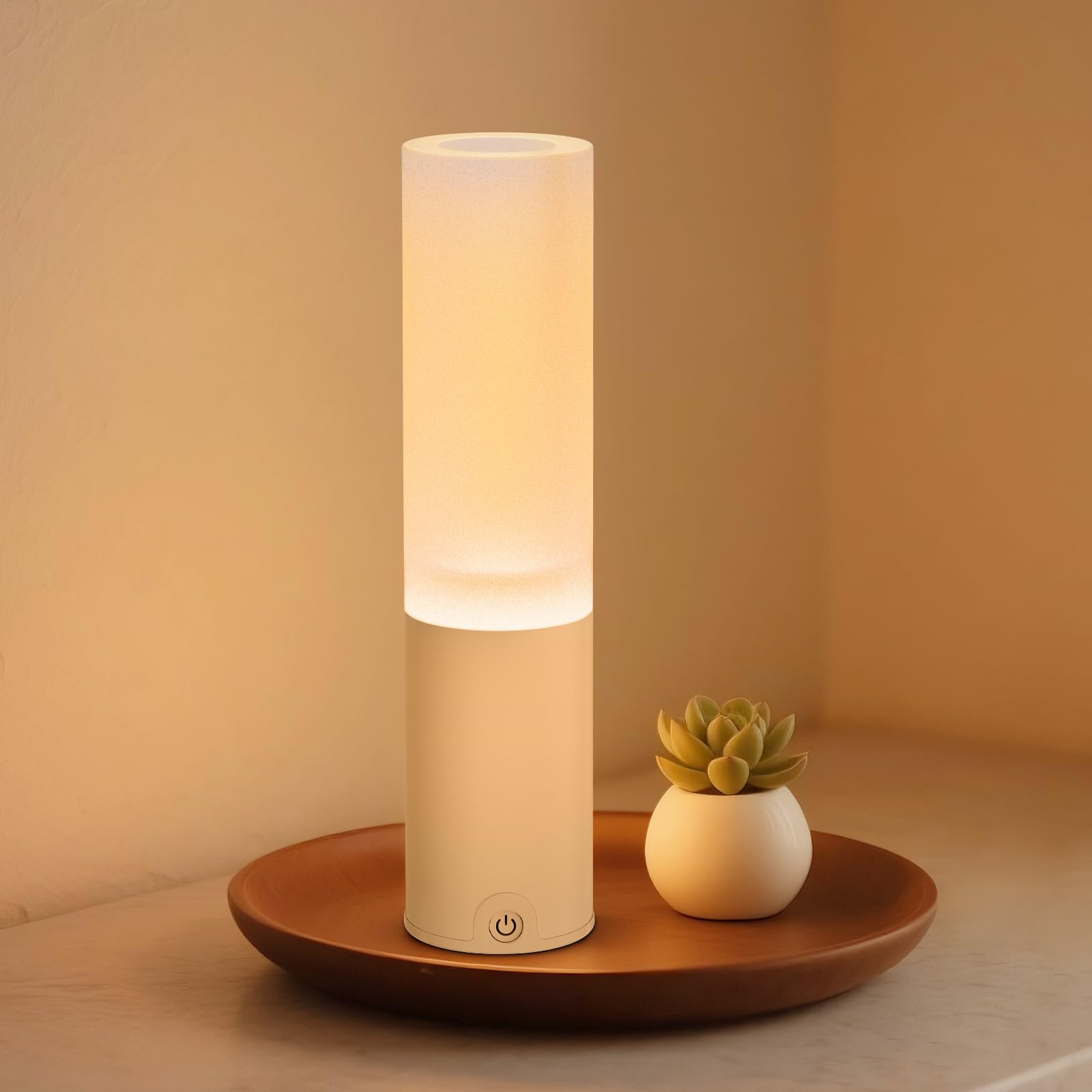 Cordless Table Lamp, Battery Operated Shower Lamp Waterproof, 20 Hours Long Lasting, Small Portable Cordless Table Lamp Recharge