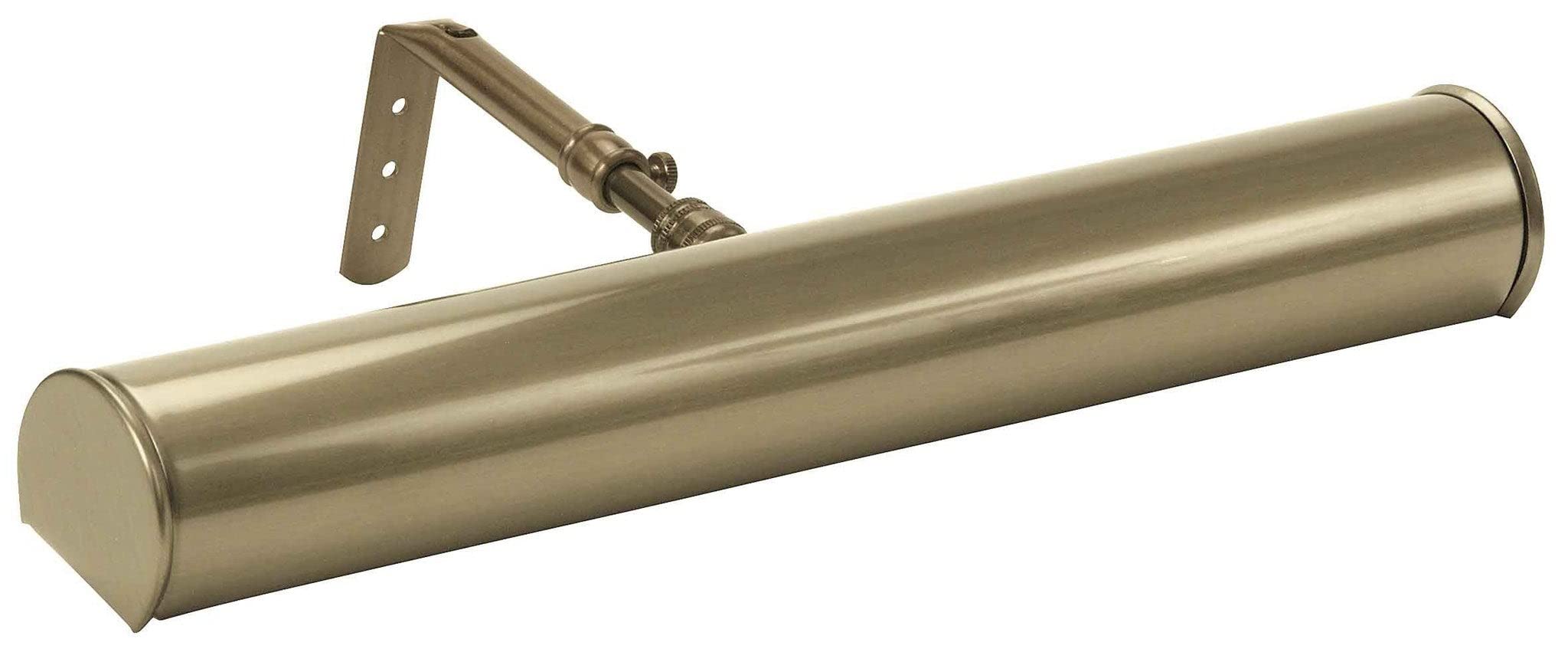 House Of Troy Advent Collection A14-71  Two Light Picture Light With Slide Arm For Adjustable Extension  8 Ivory Cord With Hi-Lo Switch  14 Metal Shade With Bulbs Included  Antique Brass