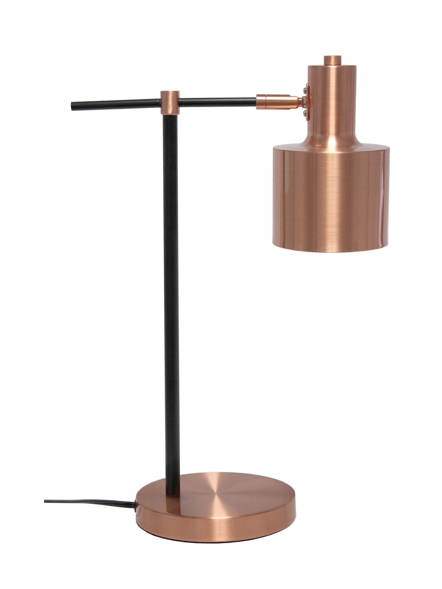 LALIA HOME Mid Century Modern Metal Table Lamp, Iron, Rose Gold, Model LHT-4001
