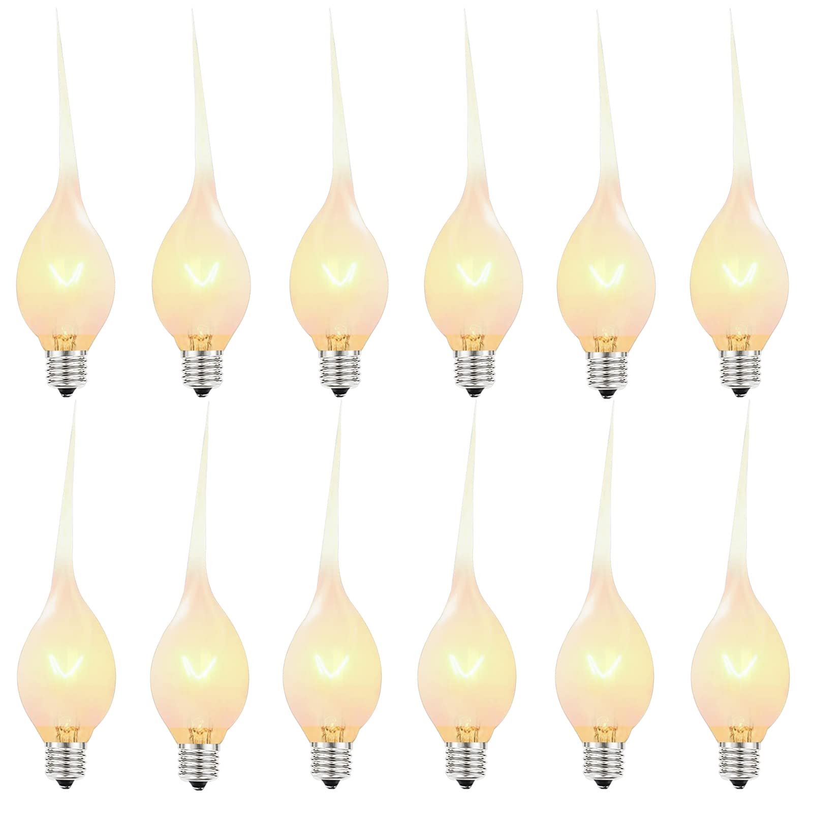 Silicone Dipped Candle Light Bulbs, 5 Watt Night Light Bulbs, C7/E12 Candelabra Base Bulbs, Clear Country Style Candle Light Bul