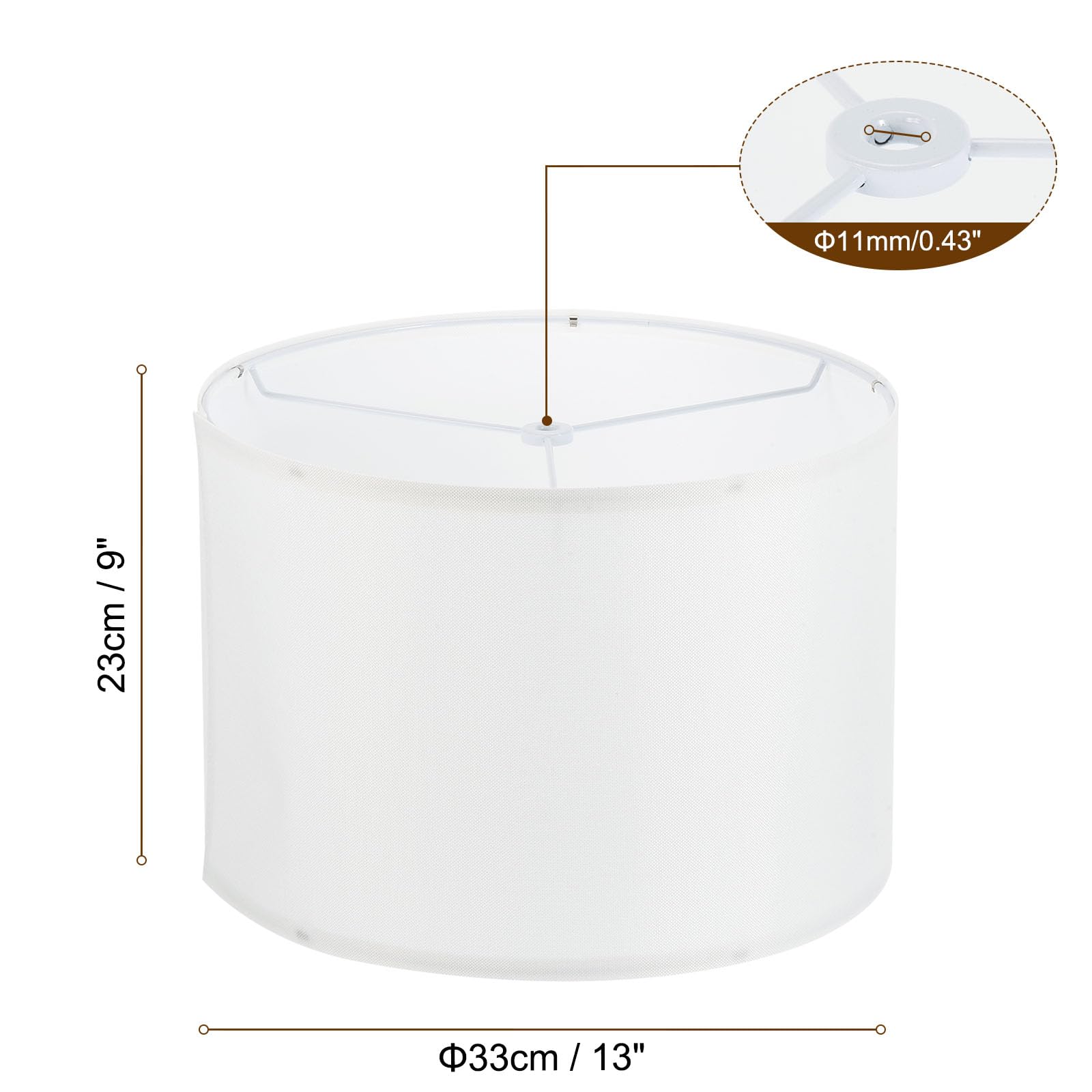 Patikil Drum Lamp Shades, 13"X13"X9" Linen Round Lamp Shade For Table Lamps Easy Assembly Lampshade For Table Lamps Floor Lamps Bedside, White