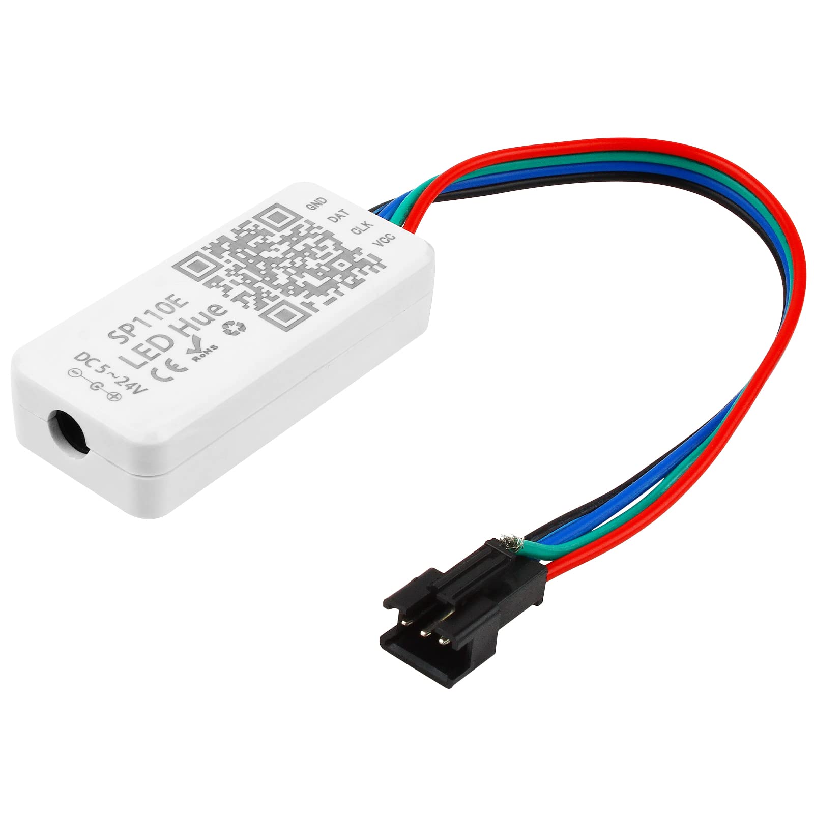 RGBZONE Bluetooth LED Controller SP110E, Smart APP Control for 5V/12V/24V RGB/RGBW Light Strips, Plastic, RGB Color