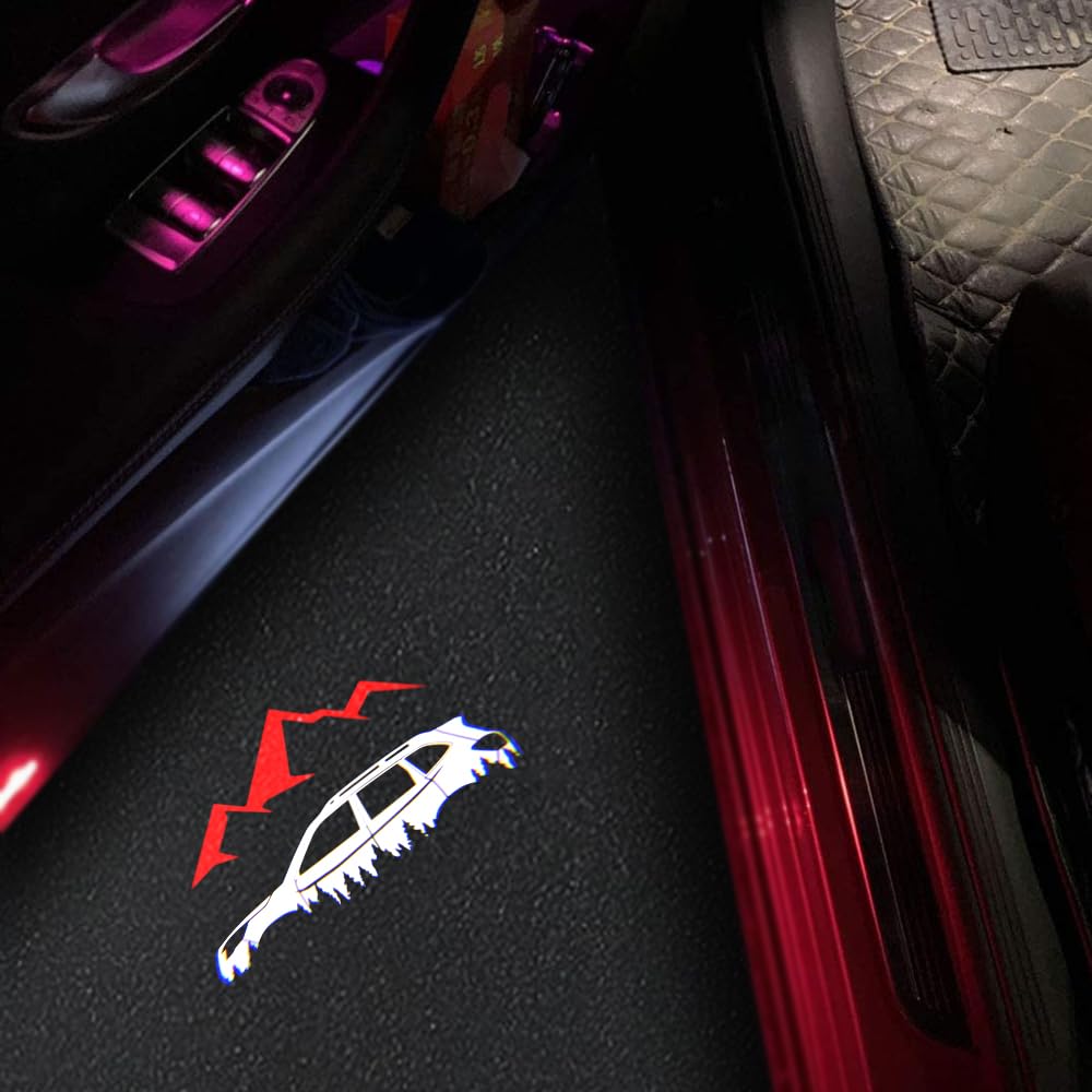 uunonaha LED Car Door Logo Lights Projector for Forester, Outback, Ascent, Legacy - Red Aluminum Puddle Lamp, 2 pcs