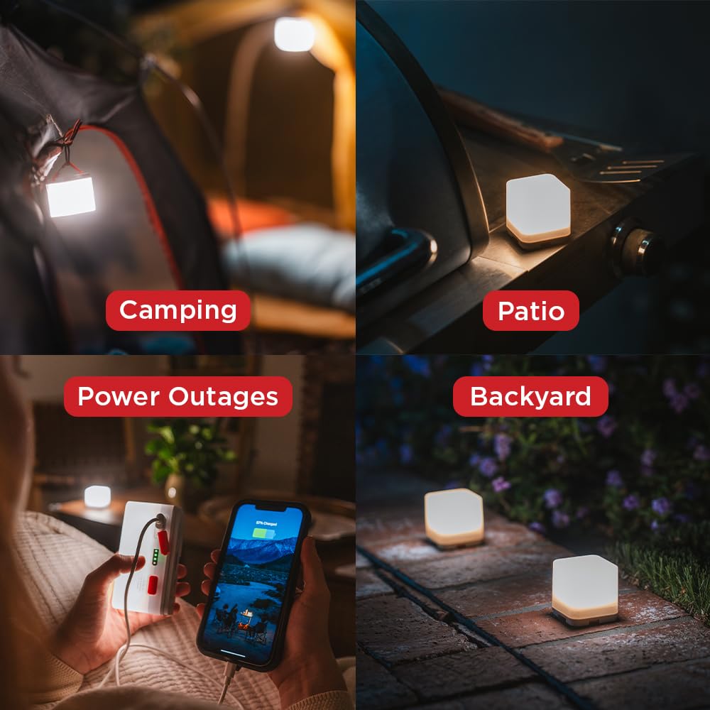 Luminaid Trio Solar Cube Lanterns With Phone Charger - Led Lamp For Camping, Hiking, And Travel - Emergency Light For Power Outa