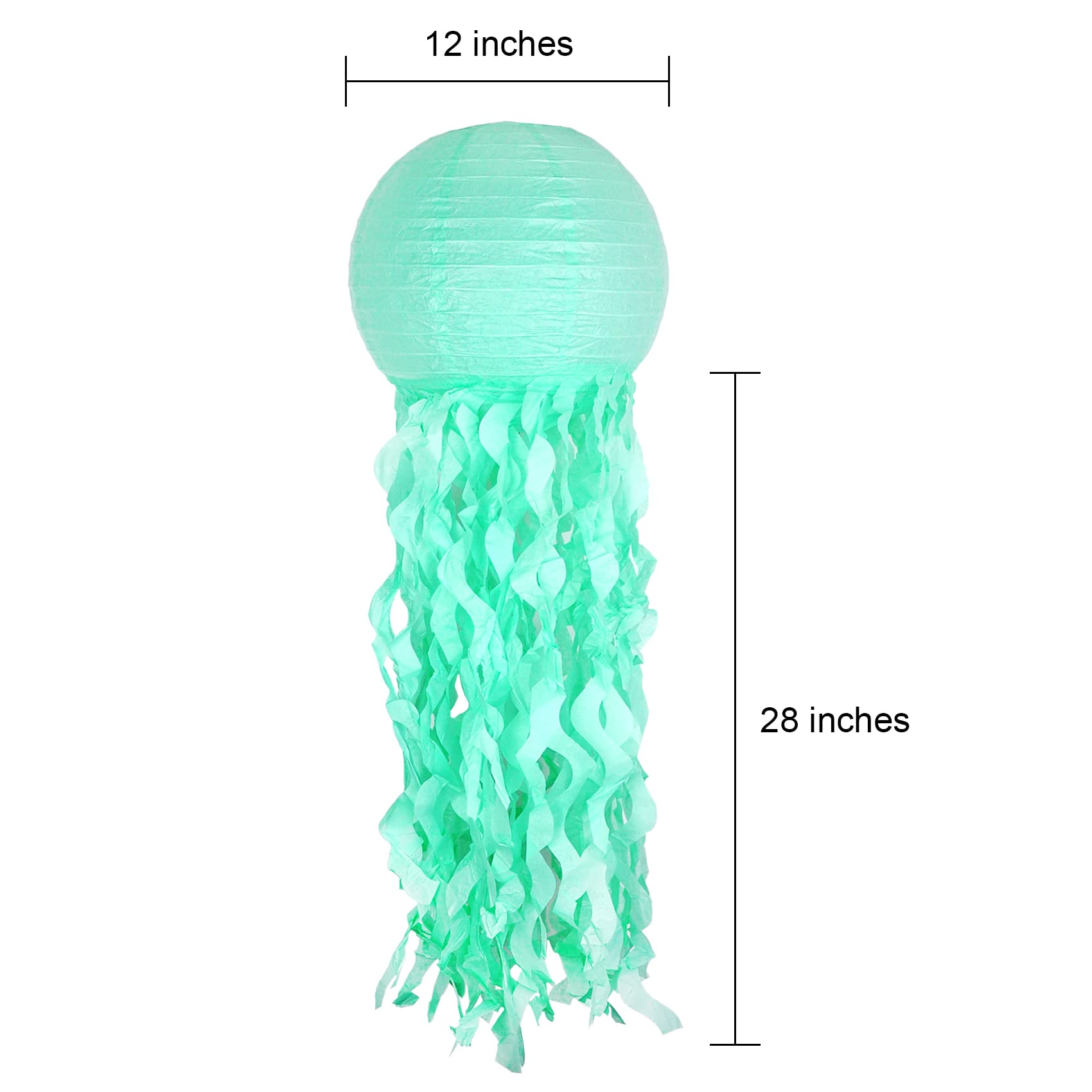 UNIIDECO Jellyfish Paper Lantern Decoration, Green, Ocean Theme, Model Lan21