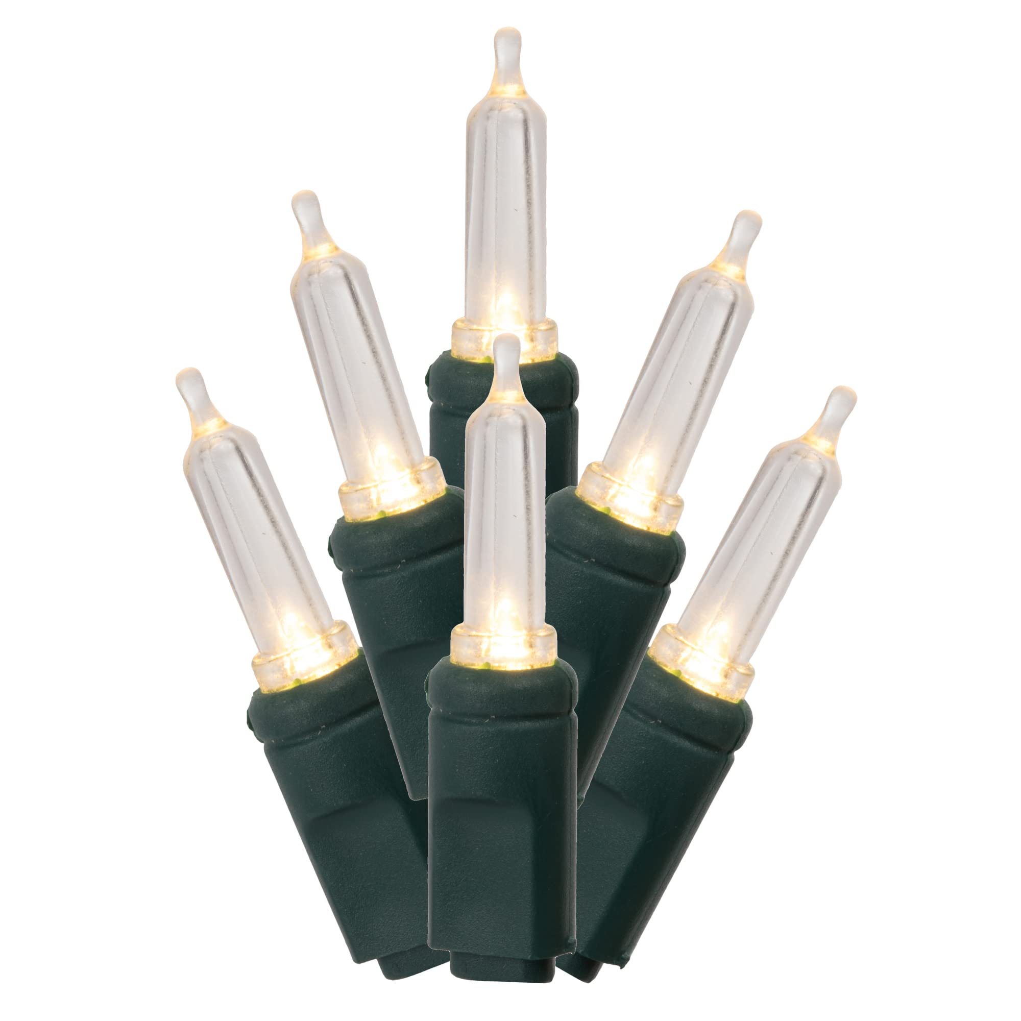 Vickerman LED Christmas Light Set, 100Lt, Warm White, Green Wire, Model X4G7101PBG, Durable Indoor Lights
