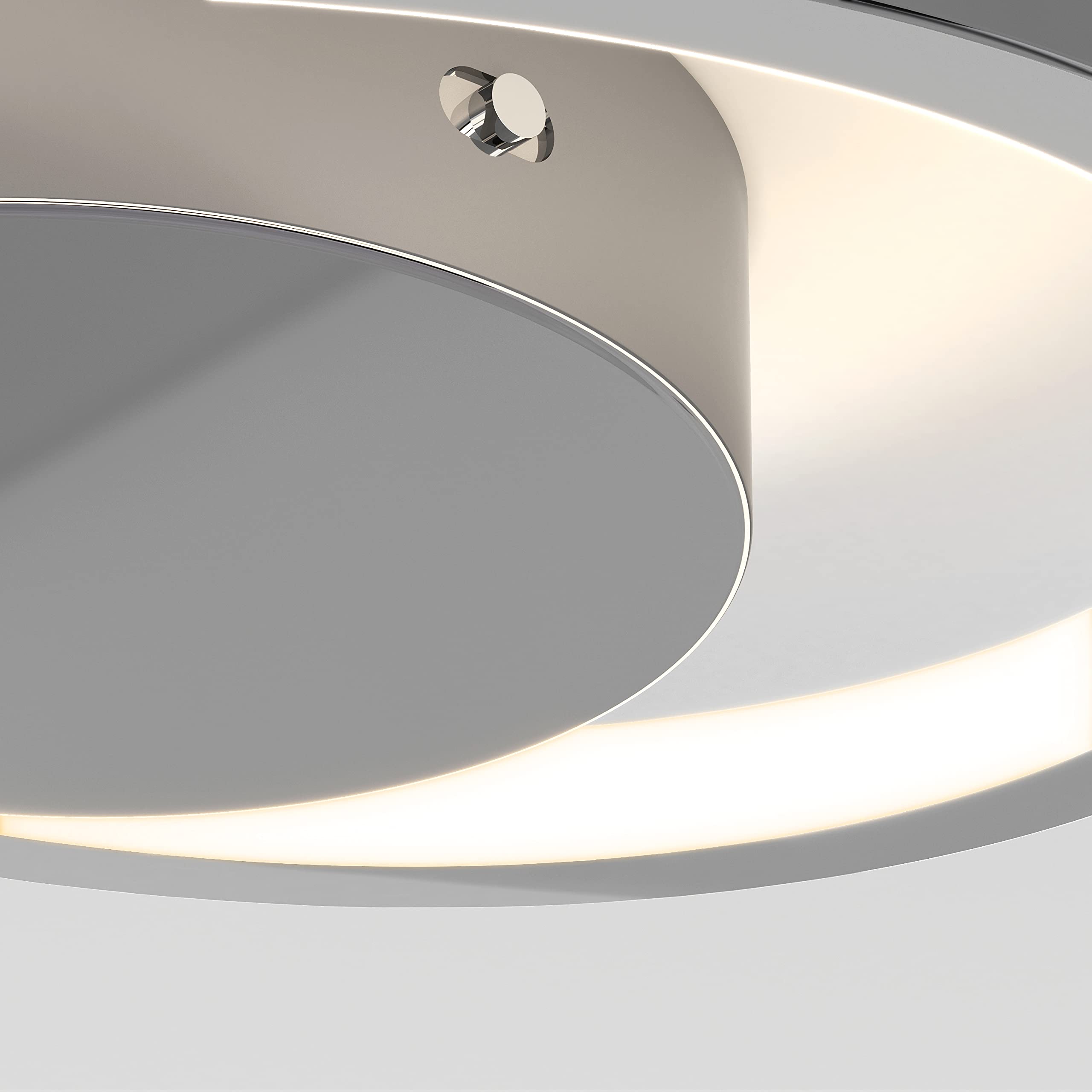 Artika Salto 15W Led Chrome Flush Mount Ceiling Light - 1000 Lumens, 2700K For Bedroom, Hall