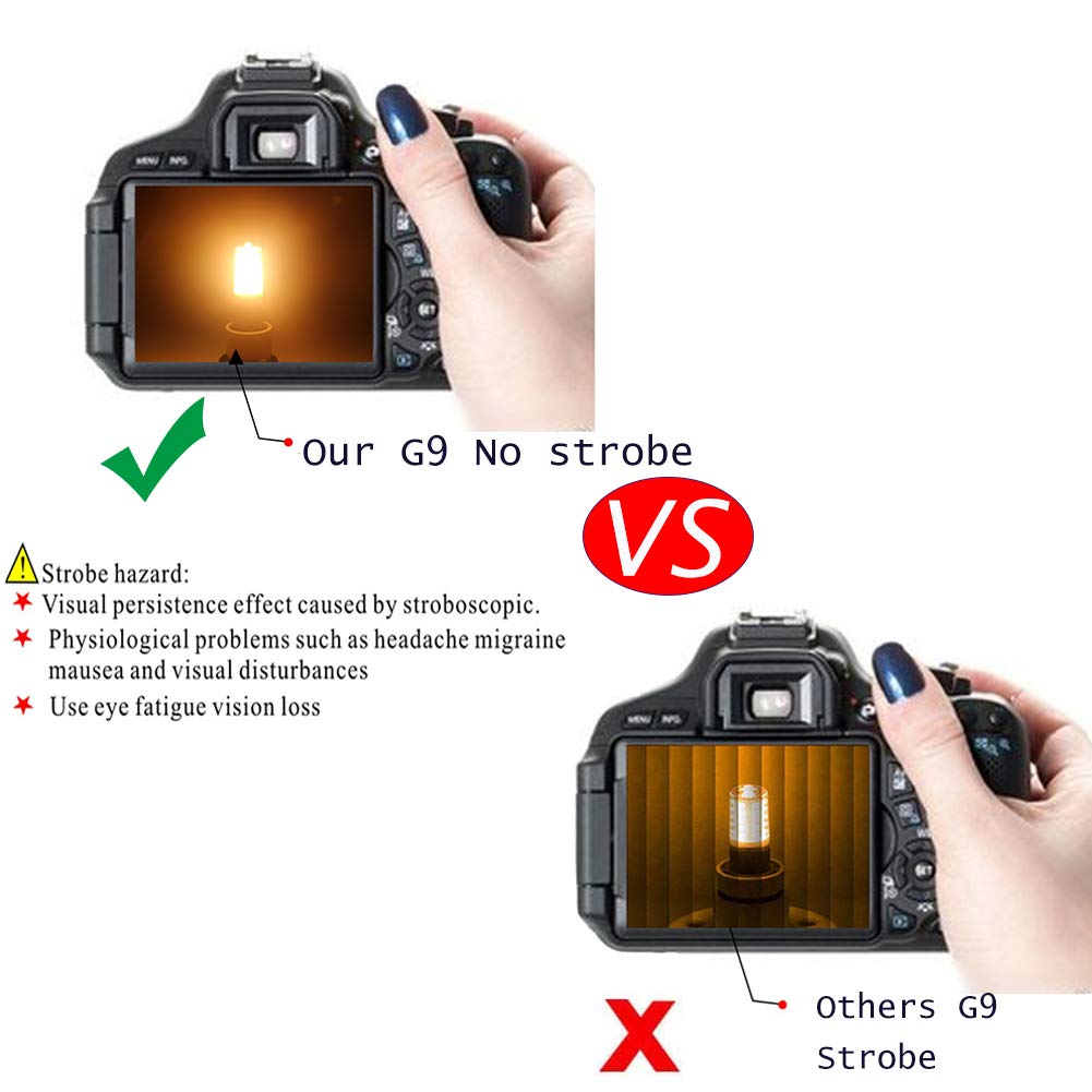 Baoming G9 Led Bulb 4W, 40 Watt T4 G9 Base Halogen Equivalent, 2700K Soft Warm White, 120V No-Flicker, Chandelier Lighting Non-D