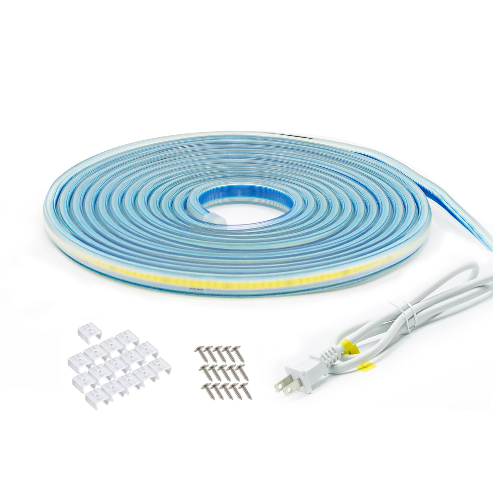 Pcningled 2 Meter Bright Led Strip Lights Ac 110V With Us Plug, 2M 6.56 Foot Ip67 Waterproof Cob Led Tape For Cabinet Lighting 6