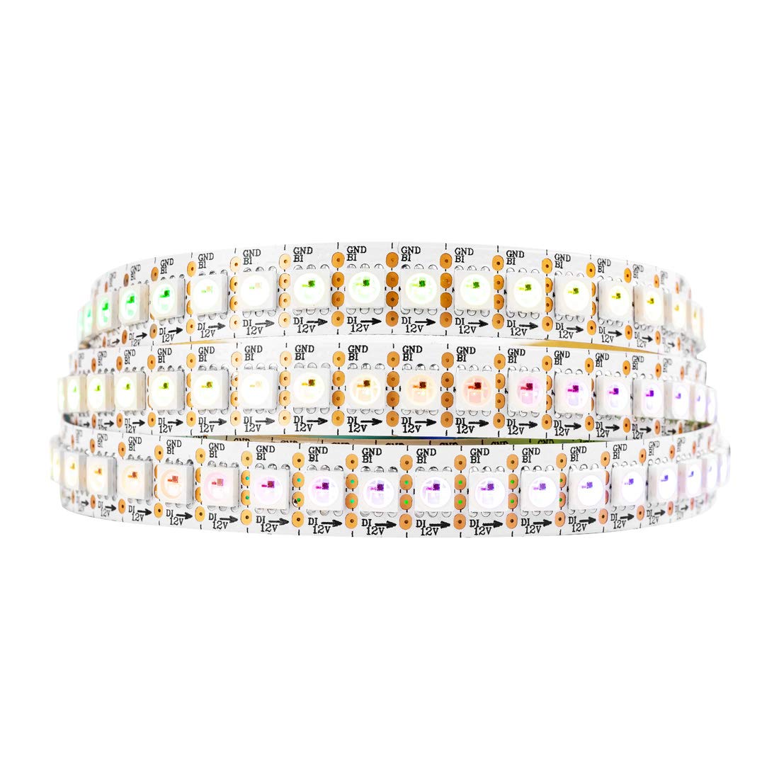 BTF-LIGHTING WS2815 LED Flexible Strip Light 3.2ft 144 Pixels White PCB DC12V IP30 Non-Waterproof