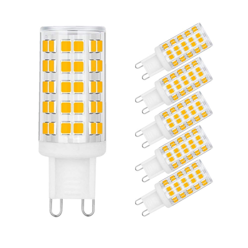 OHLGT G9 LED Bulbs 6W Dimmable Warm White 3000K 600LM Bi Pin 6 Pack