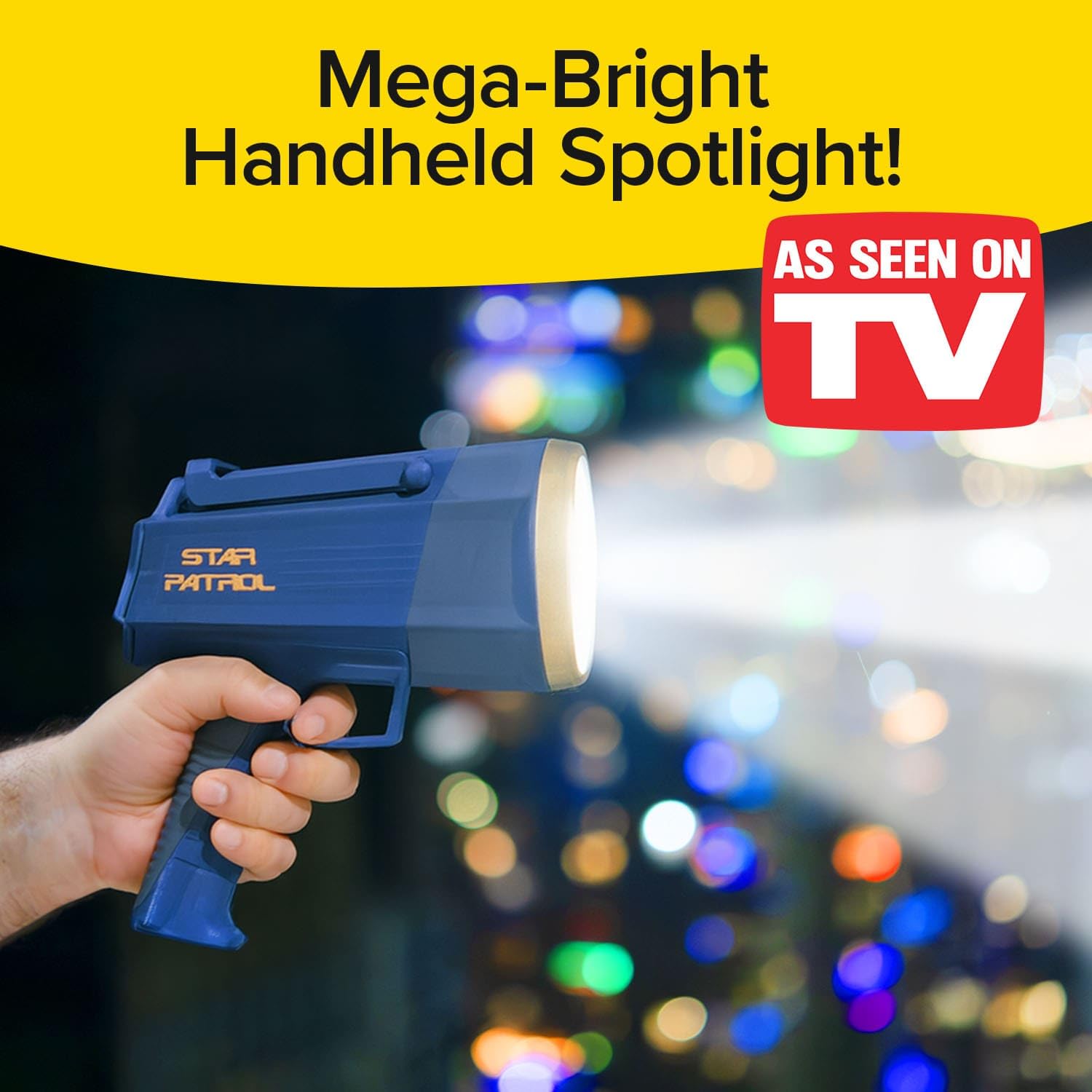 Star Patrol Mega-Bright Rechargeable Spotlight, As-Seen-On-Tv, Tactical & Emergency Flashlight, 10 Modes, Turbo Boost Up To 100%