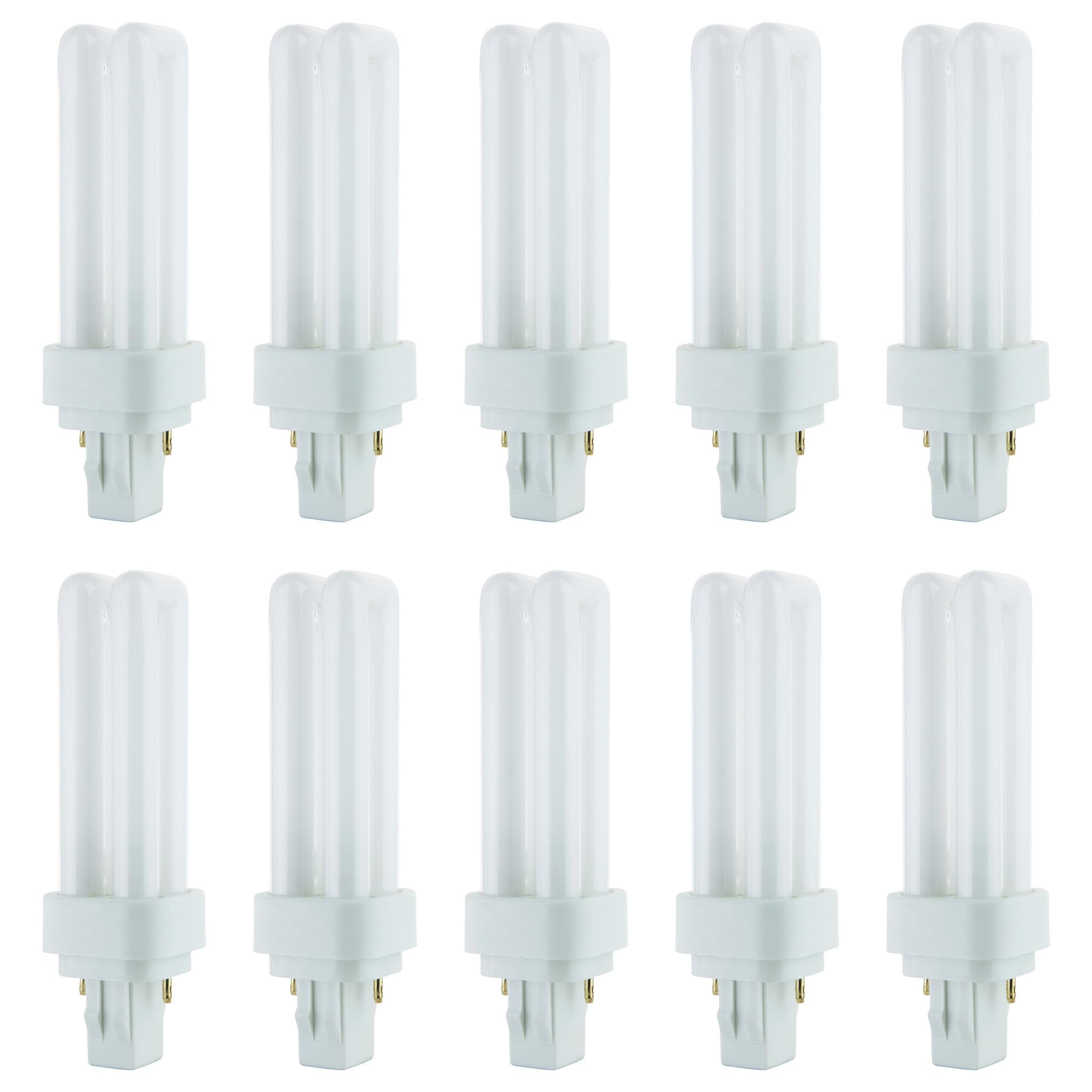 Sunlite 40540 PLD13/SP35K/10PK Double Twin Tube Compact Fluorescent Lamp, PLD 2Pin, 13 Watts, 660 Lumens, 3500K Neutral White, 