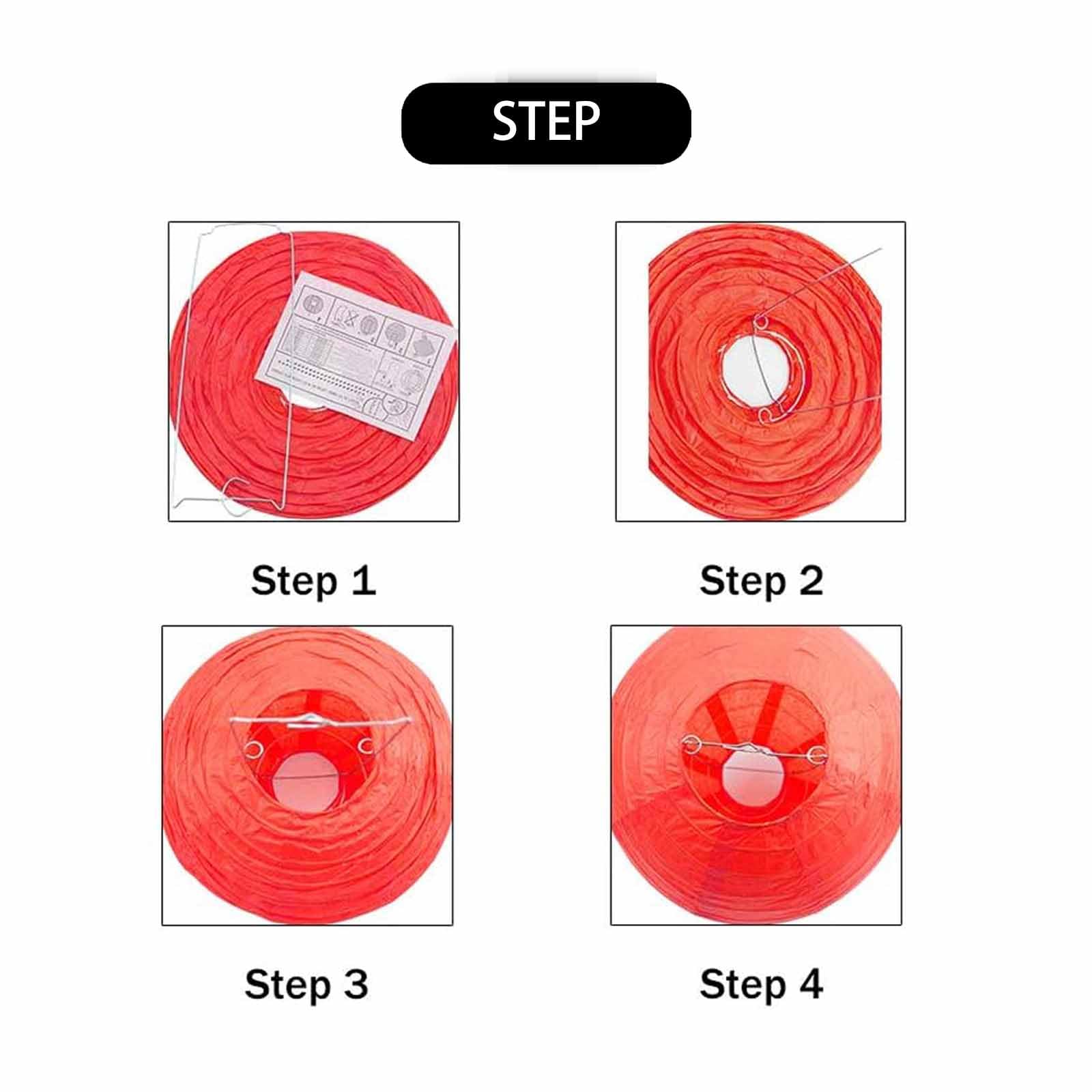 Gaka Pink Paper Lanterns Decorative,12Pcs,4 Inch 6 Inch 8 Inch 10 Inch Round Paper Hanging Decorations,Chinese Lanterns Lamps Fo