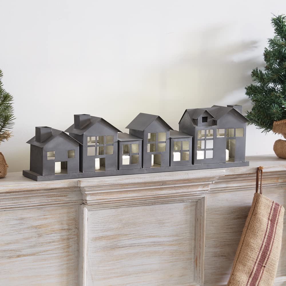 Ctw Home Collection Metal Village Christmas Luminary, 24-Inch Width, Holiday Season Decoration