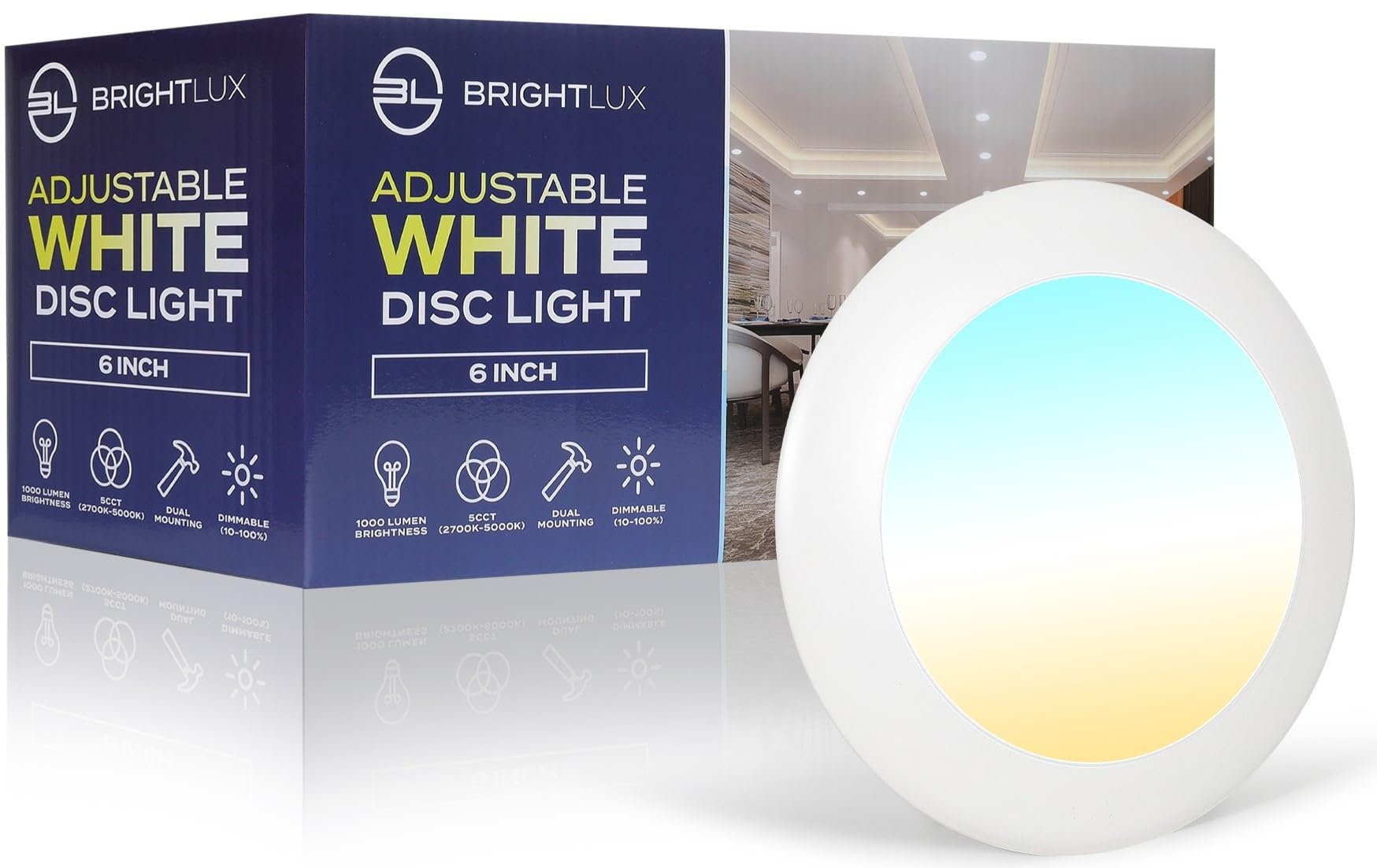 12 Pack 6 Inch Flush Mount Ceiling Light, Recessed lighting, LED Disk Lights, Low Profile Surface Mount Light, Dimmable, 2700K/3