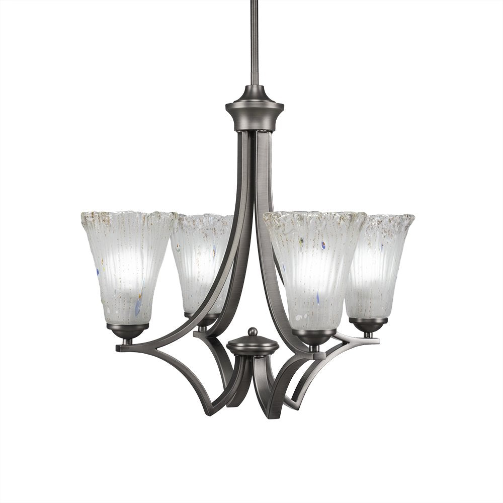 Toltec Lighting Zilo 4 Light Chandelier in Graphite (564-GP-721)