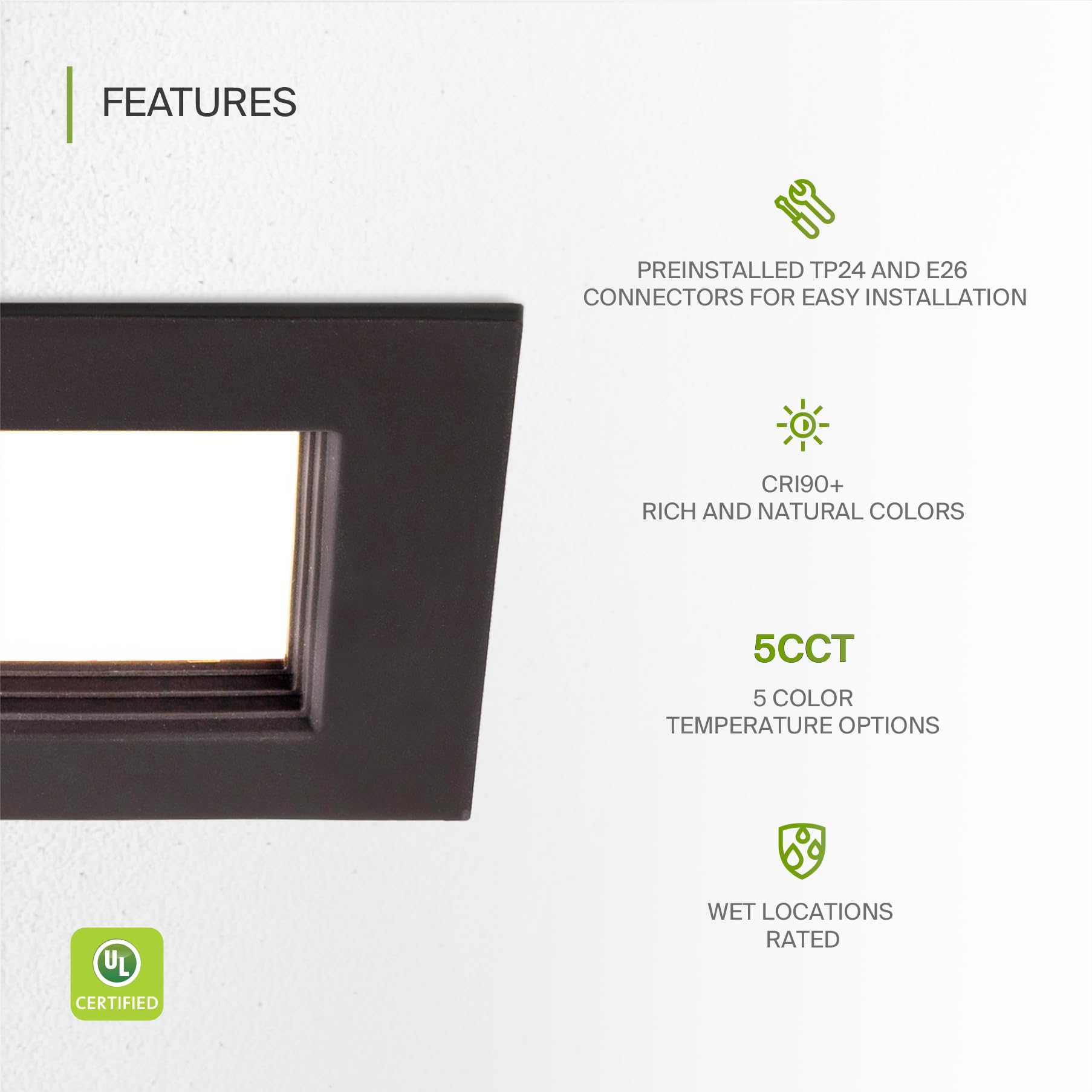 Asd Bronze 4 Inch Led Recessed Light Retrofit Kit Square 5Cct 2700K 3000K 3500K 4000K 5000K Color Adjustable 9W 709Lm Dimmable C