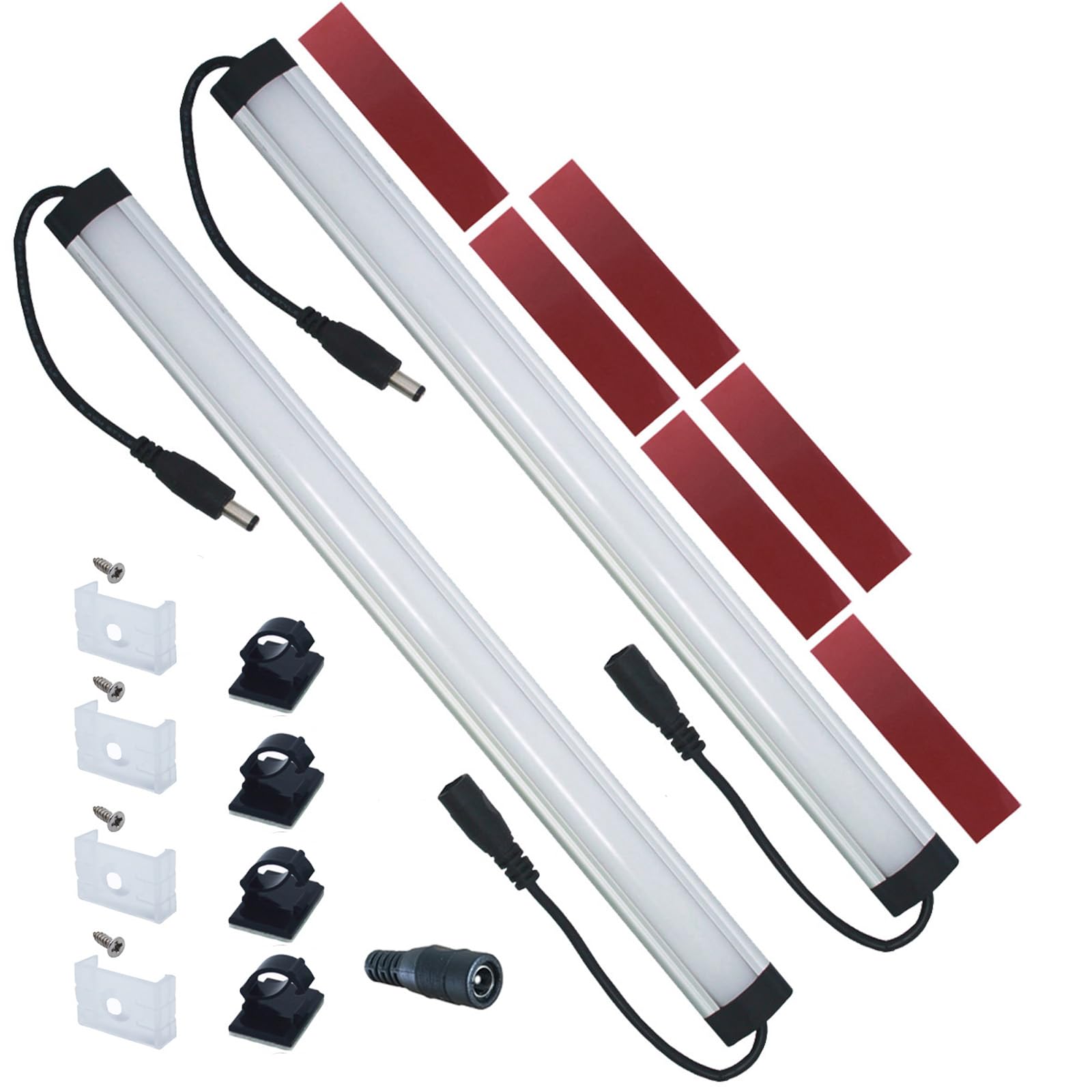Litever Extra Under Cabinet Lighting Bars,12Vdc, 5000K Daylight White, With Mounting Clips, Screws, Self-Adhesive Pads. Compatib