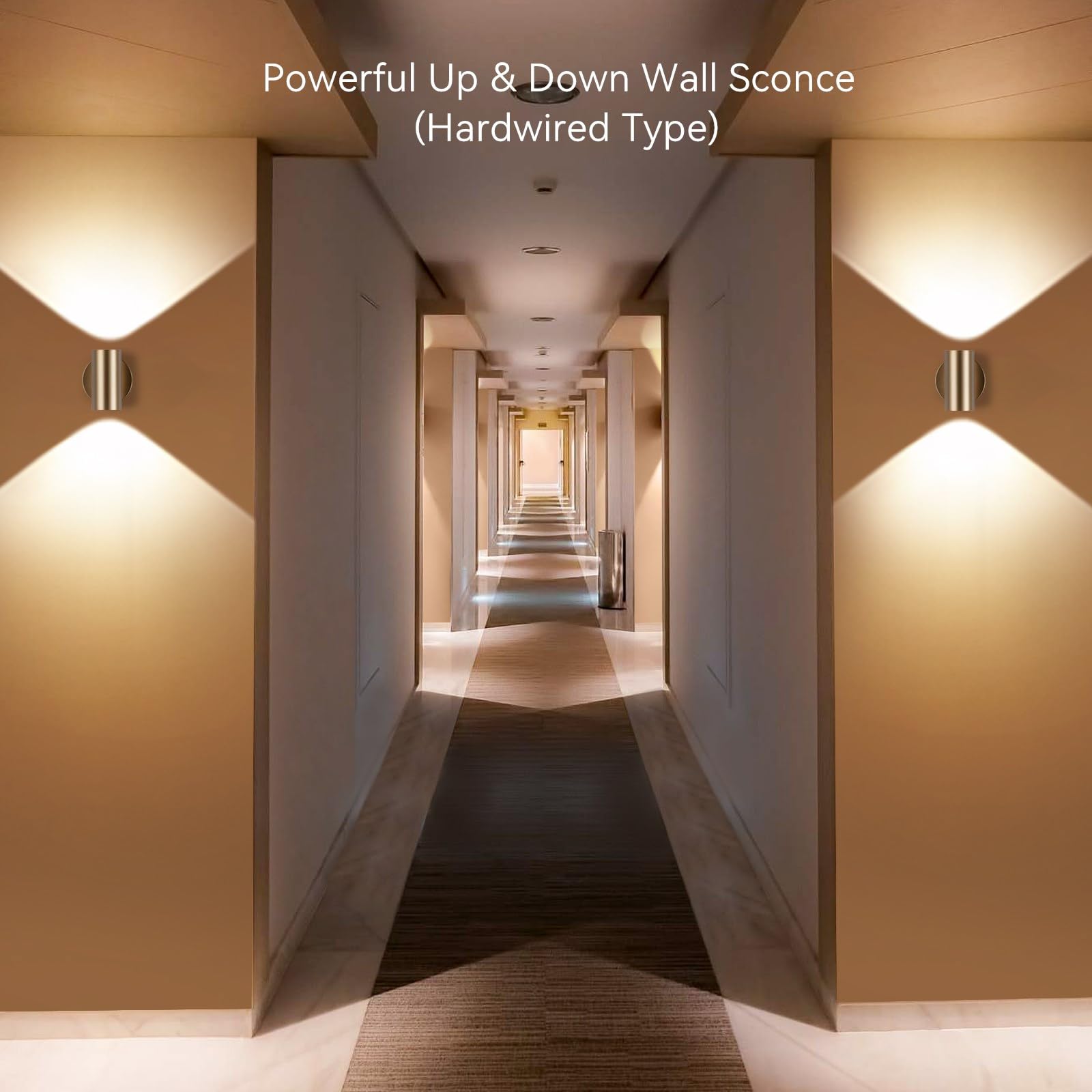 Tubicen Up And Down Wall Sconce Indoor, Dimmable Movie Theater Lights For Wall, 7W 3000K Bright Cylinder Hallway Stairway Sconce