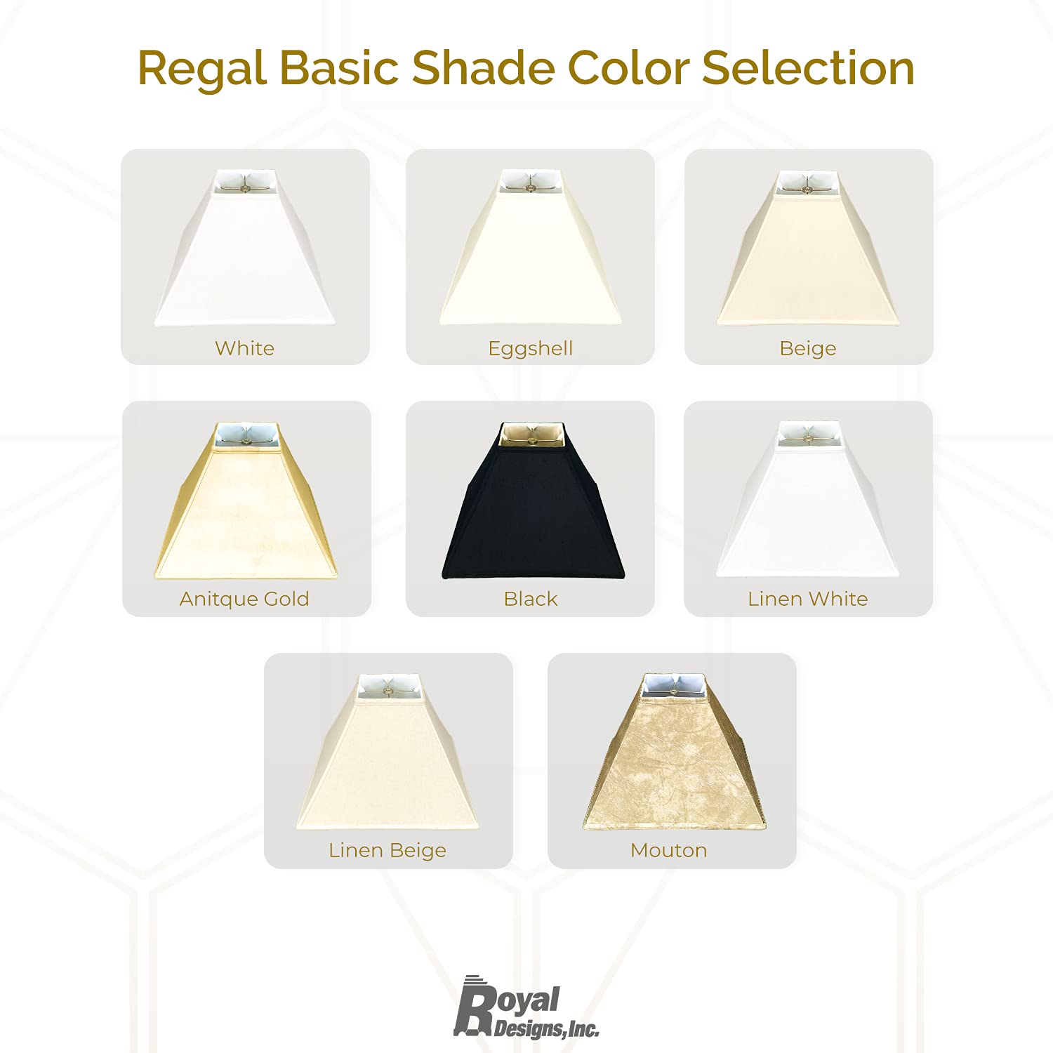 Royal Designs Square Sharp Corner Basic Lamp Shade, Black, 6 X 16 X 12.5