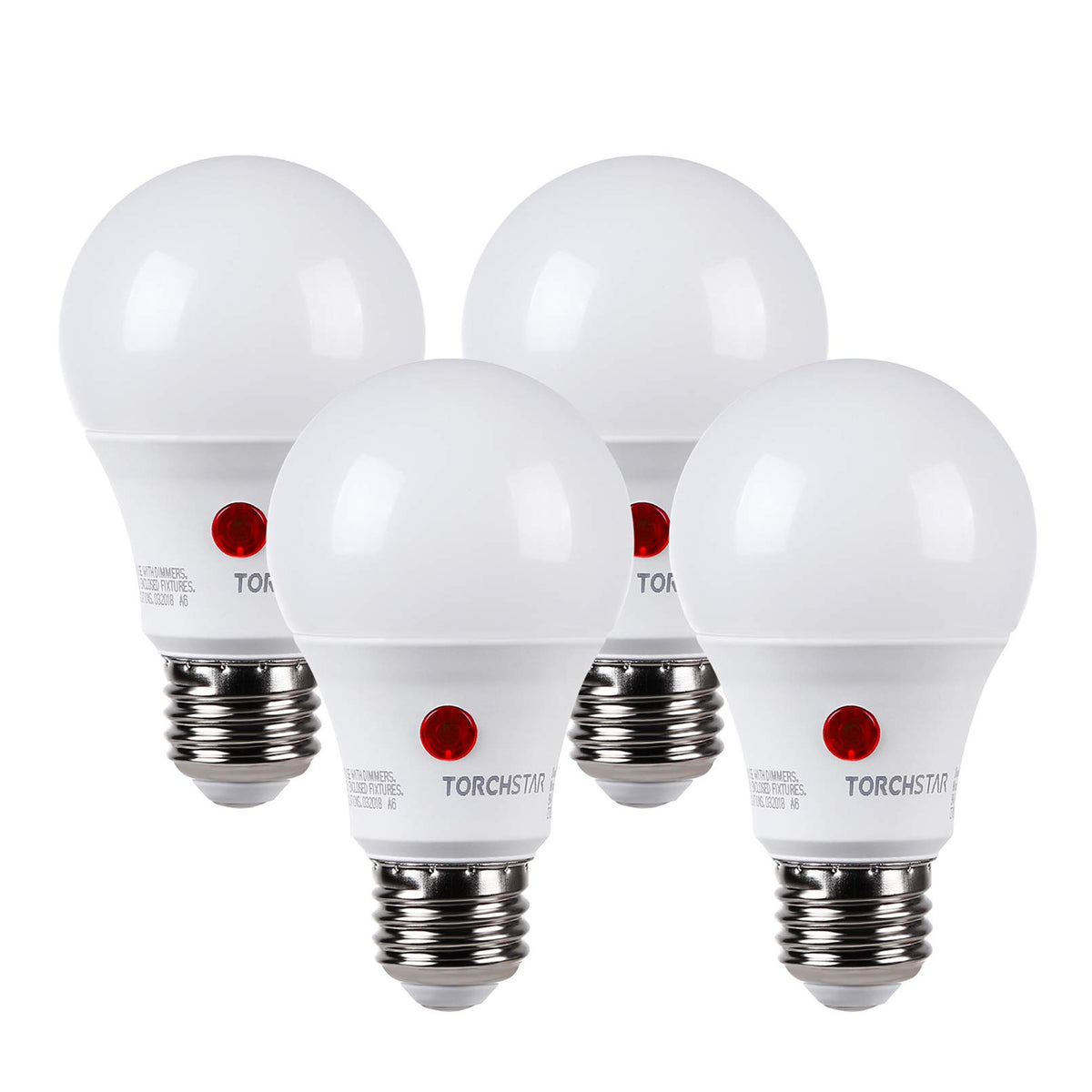 Torchstar Dusk To Dawn Light Bulbs Outdoor, Sensor A19 Led Light Bulb, Auto On/Off Photocell Automatic For Outdoor Lighting, 500