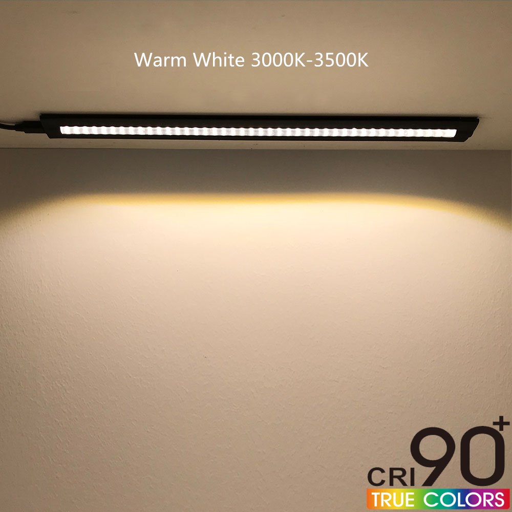 inShareplus 13inch Dimmable LED Under Cabinet Lighting, Warm White 3500K, Aluminum, 450 Lumens, Black, 1 Pack