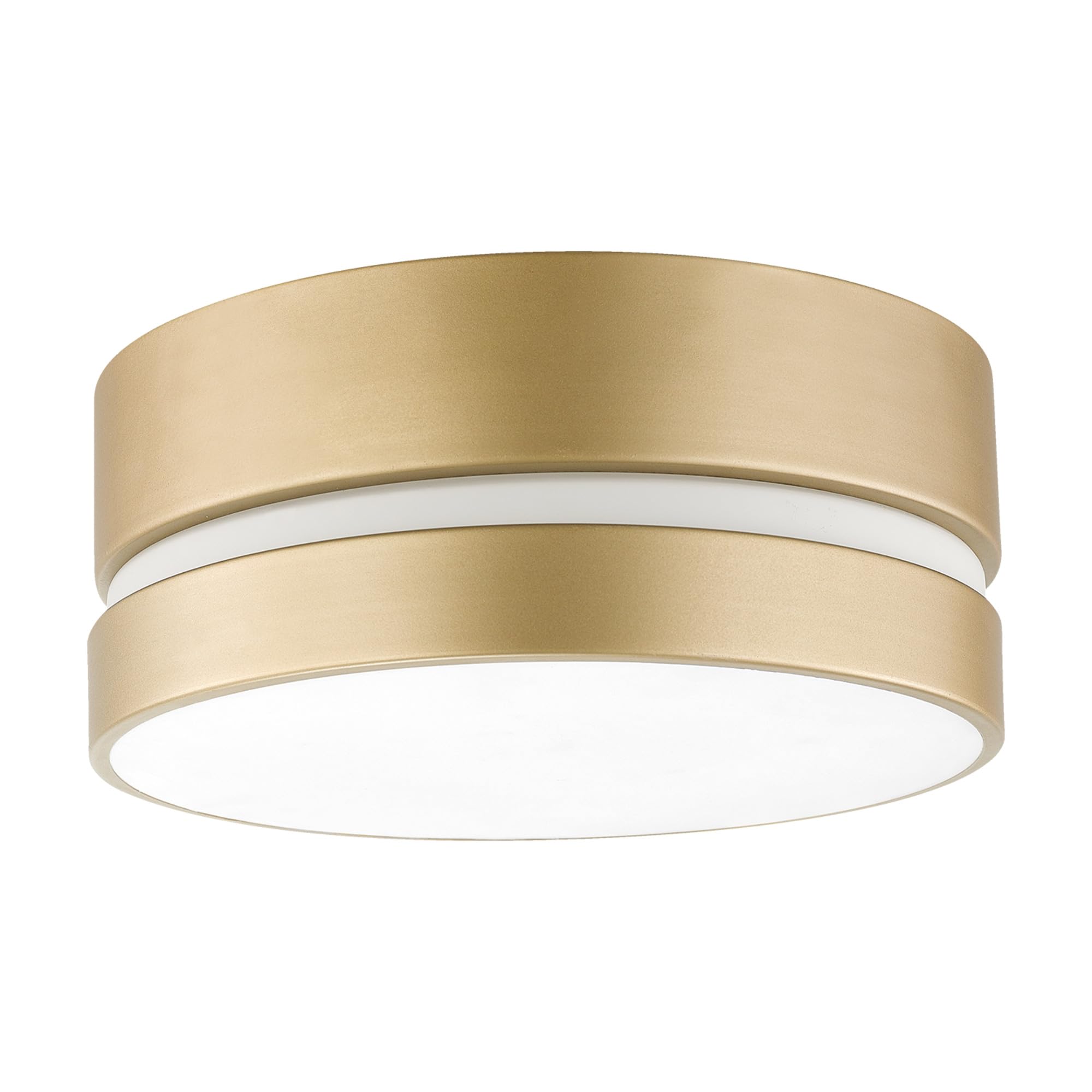 Globe Electric 60754 2-Light Flush Mount Ceiling Light, Soft Gold, Inner Frosted Shade, Ceiling Light Fixture, Light Fixtures Ce